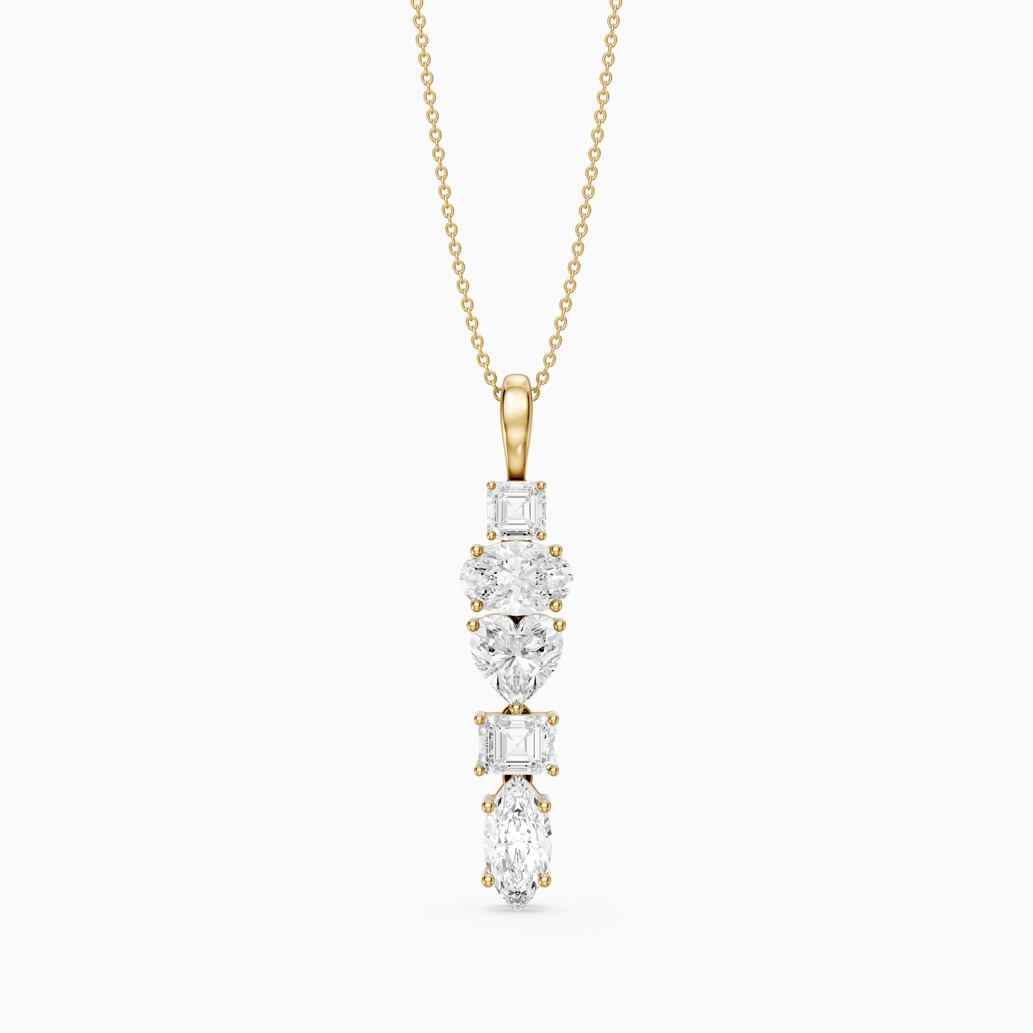 Clara Mixed Shape Lab Grown Diamond Drop Pendant
