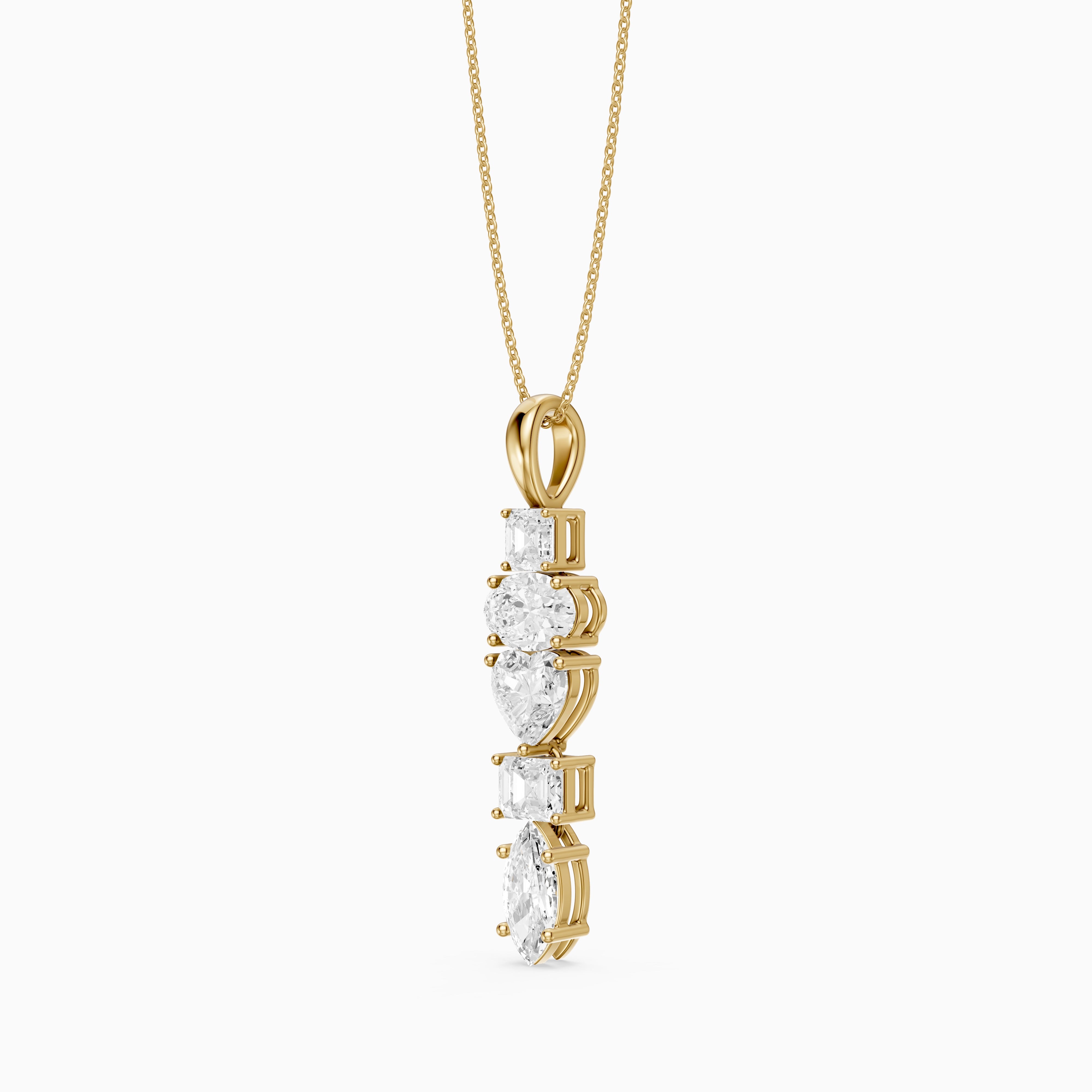 Clara Mixed Shape Lab Grown Diamond Drop Pendant