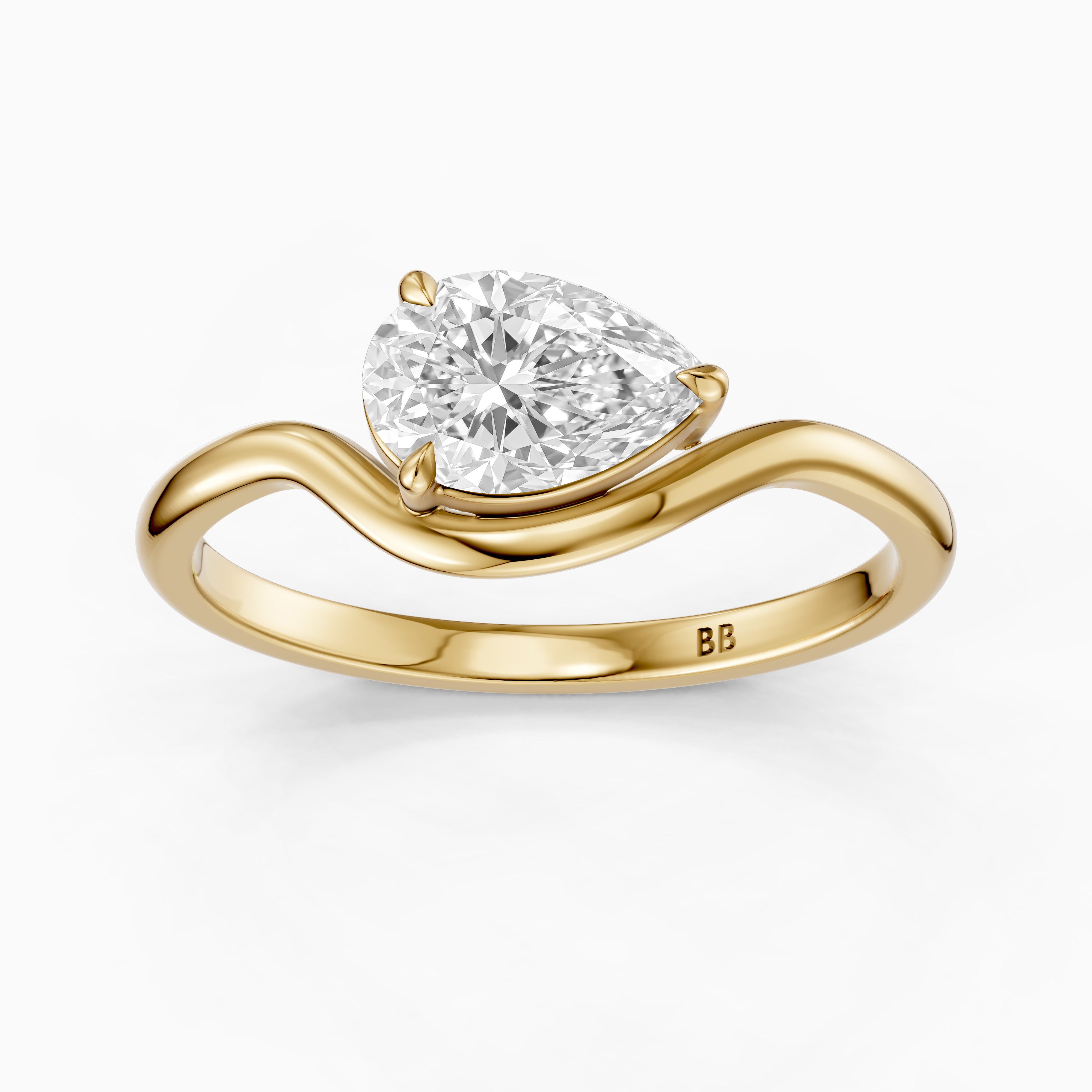 Kamila Pear Cut East West Lab Grown Diamond Ring