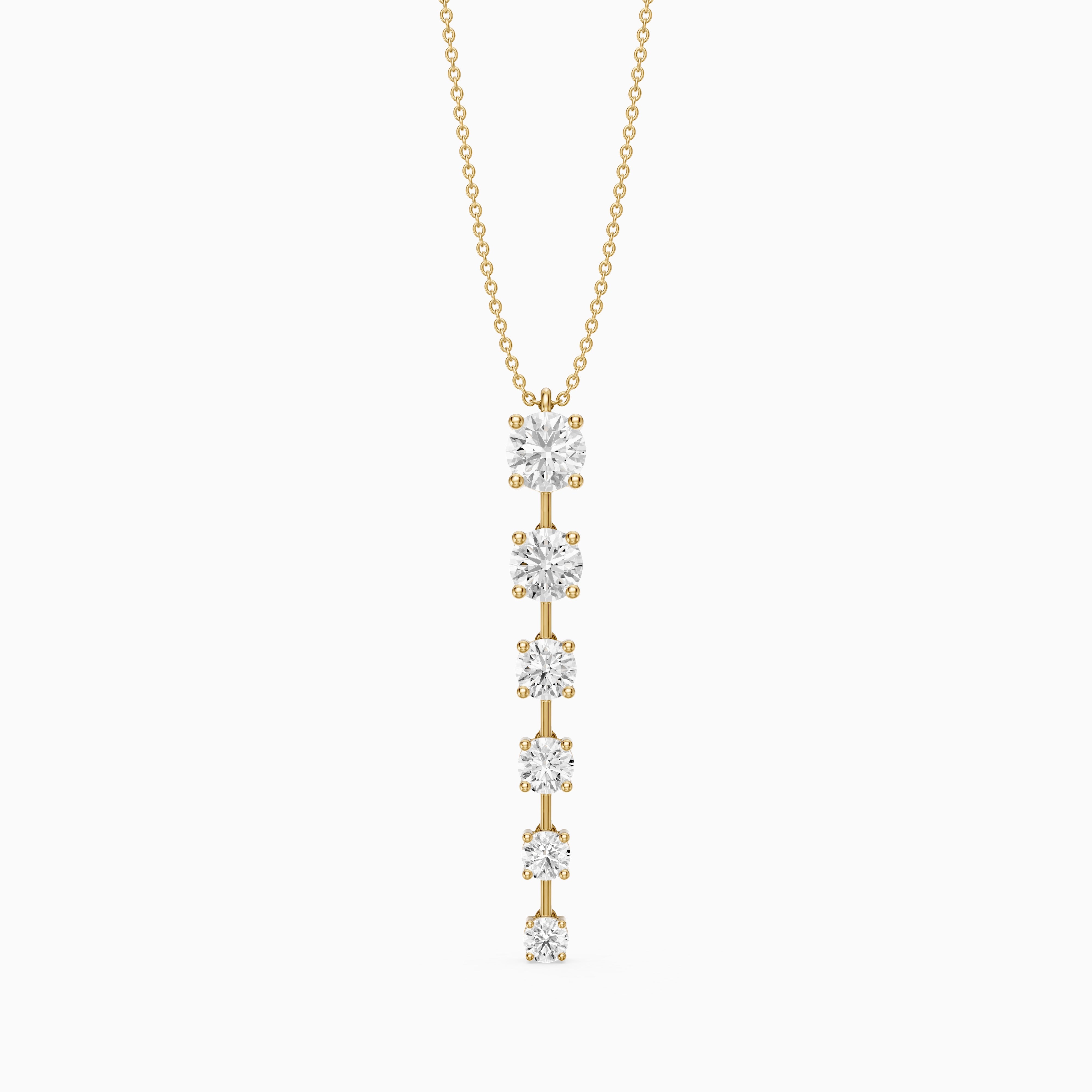 Delia Graduated Round Lab Grown Diamond Drop Pendant