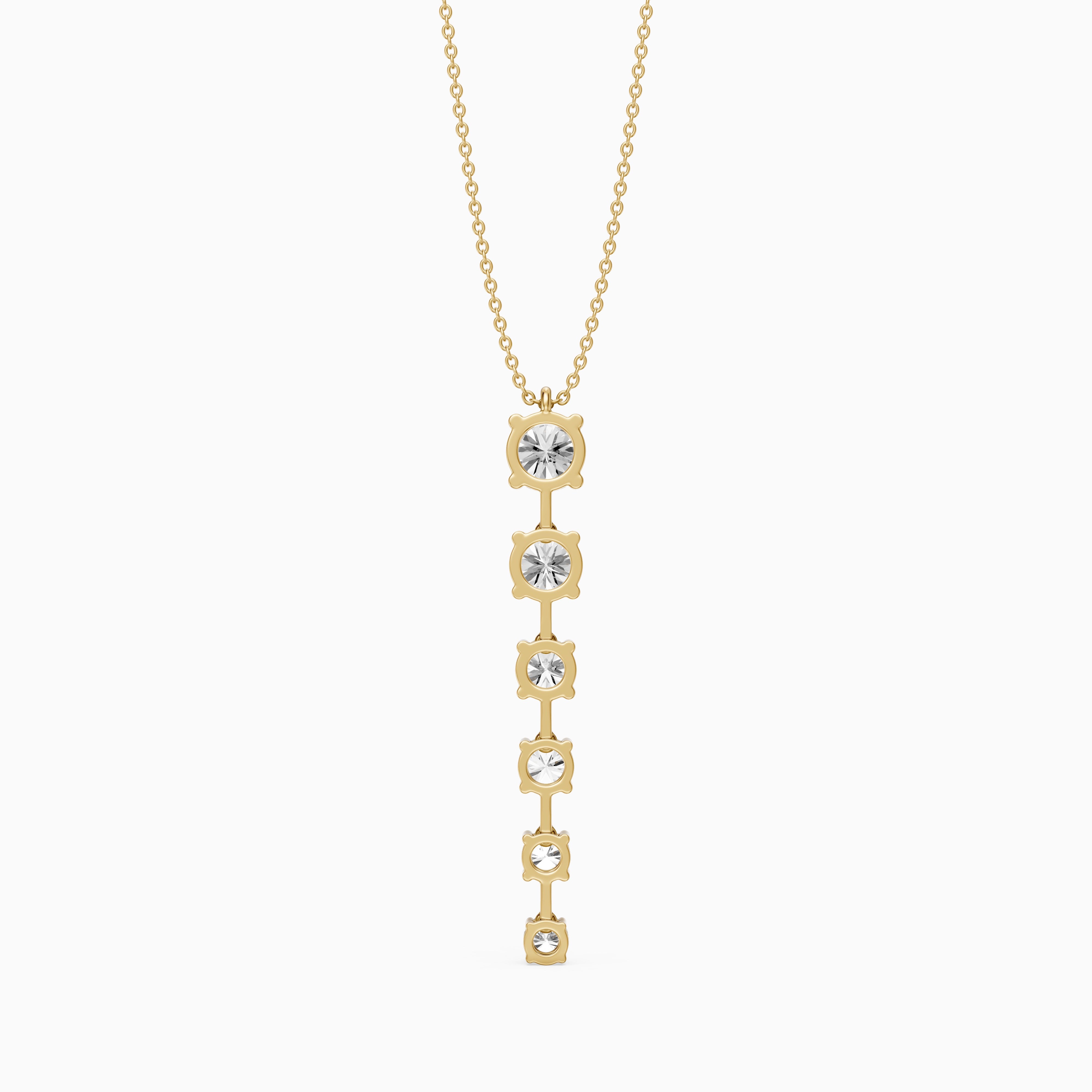 Delia Graduated Round Lab Grown Diamond Drop Pendant