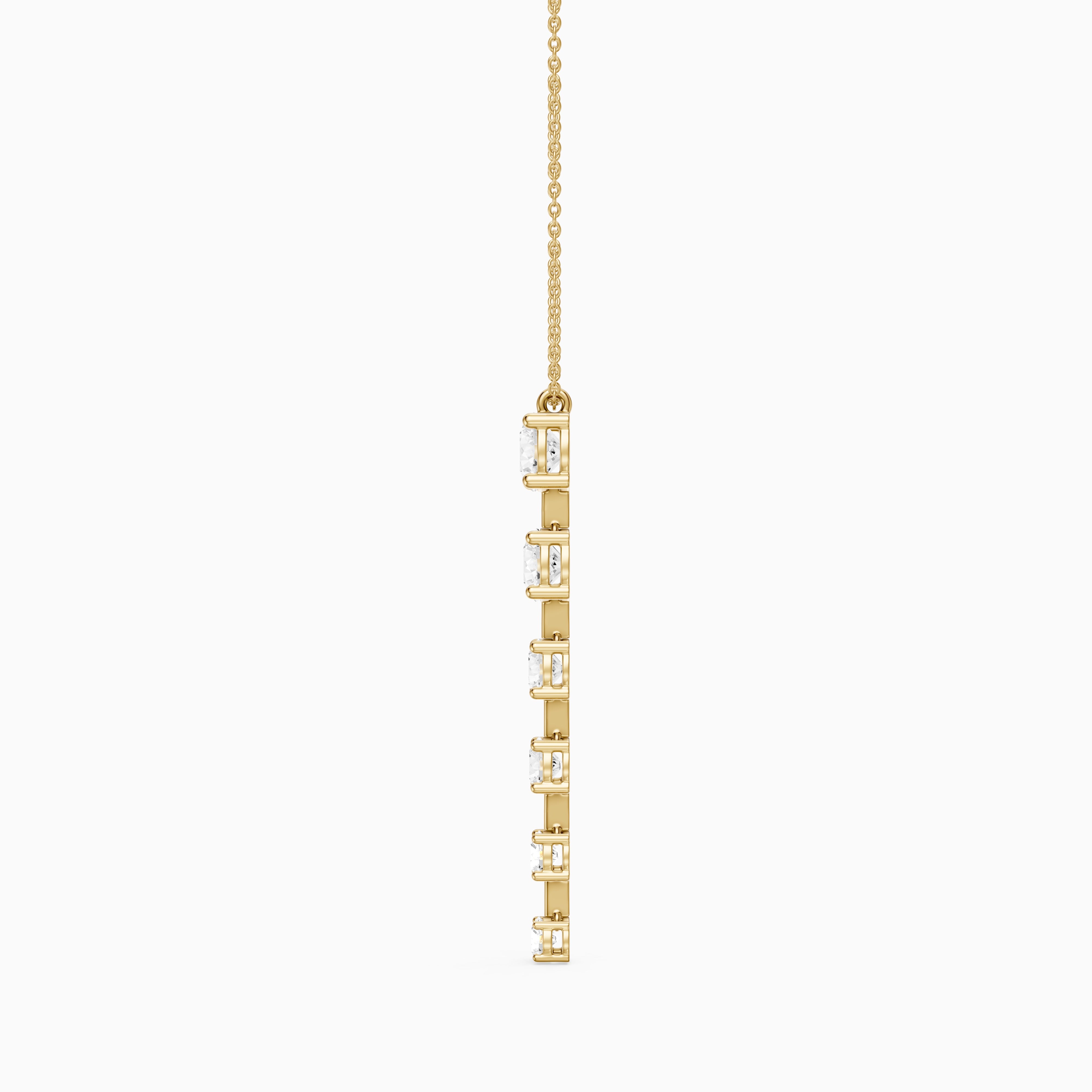 Delia Graduated Round Lab Grown Diamond Drop Pendant