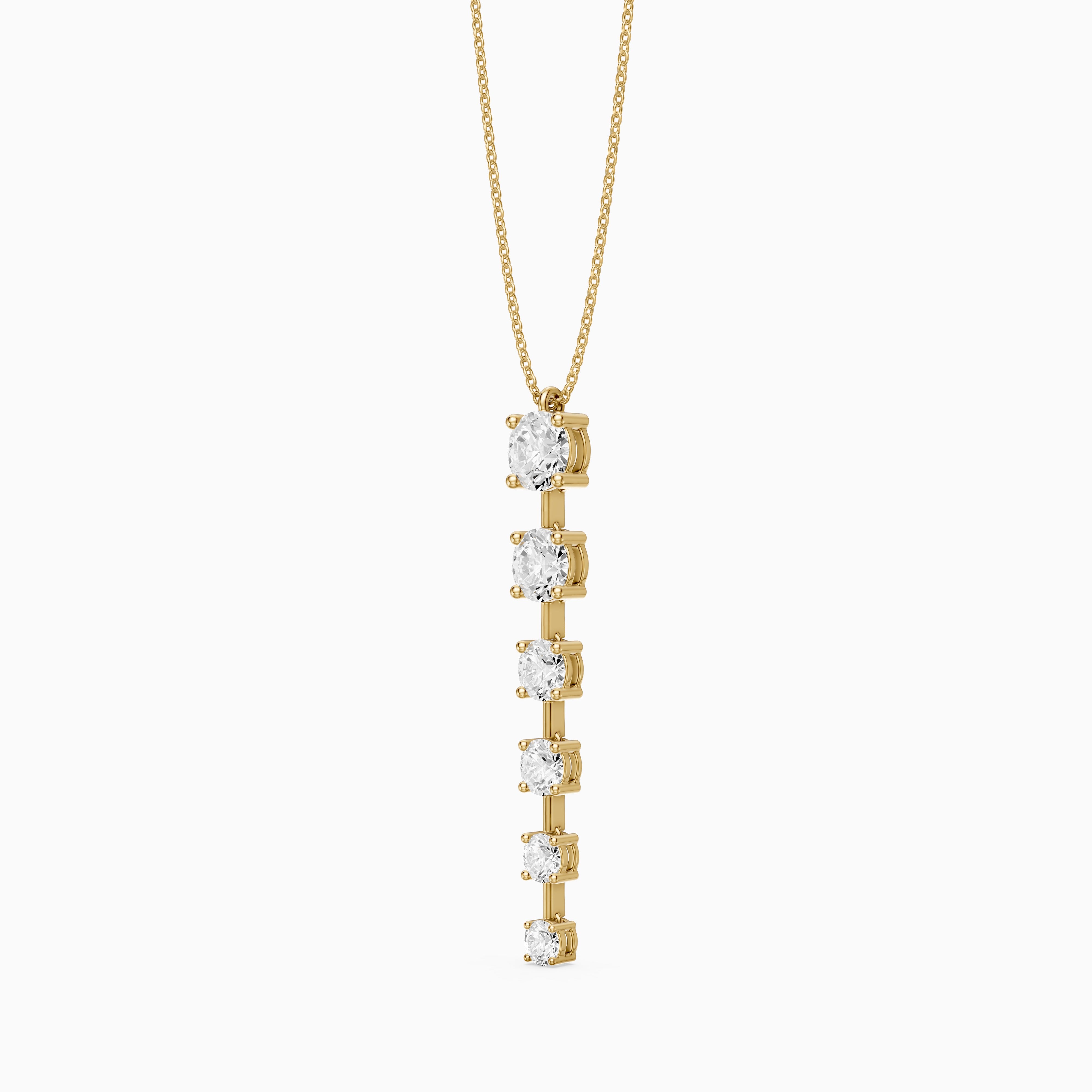 Delia Graduated Round Lab Grown Diamond Drop Pendant
