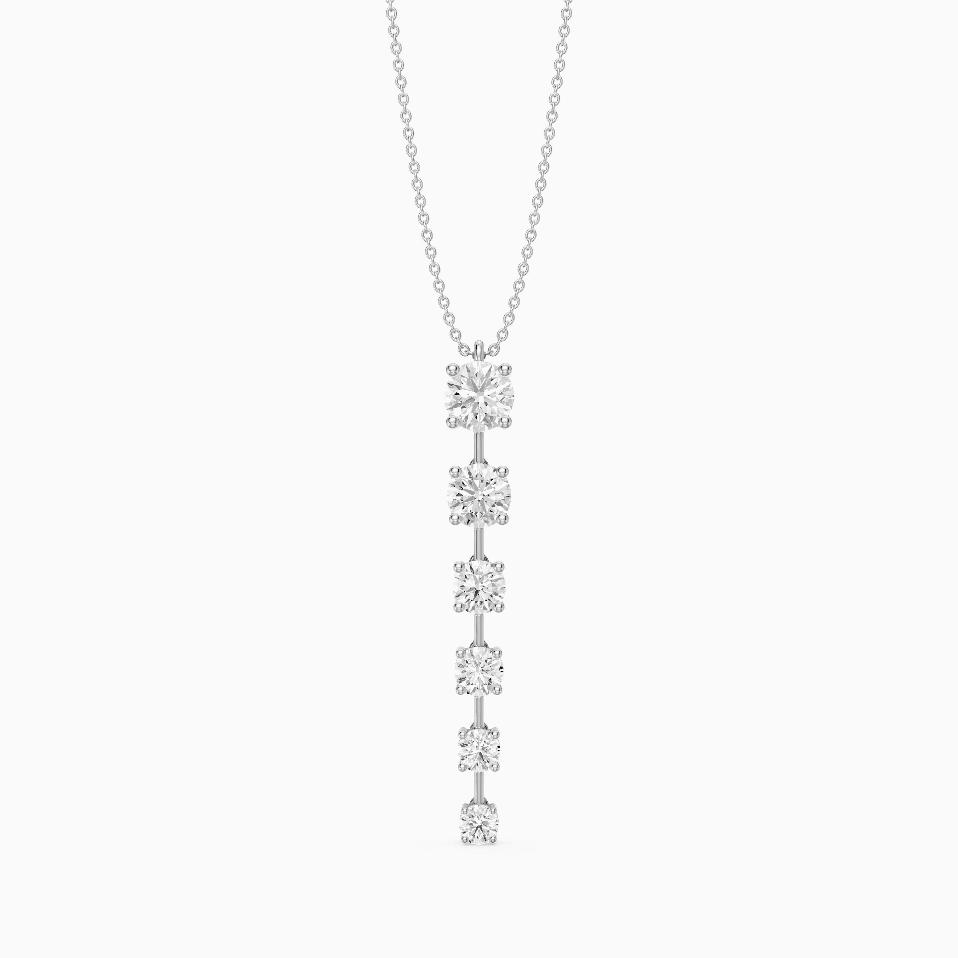 Delia Graduated Round Lab Grown Diamond Drop Pendant
