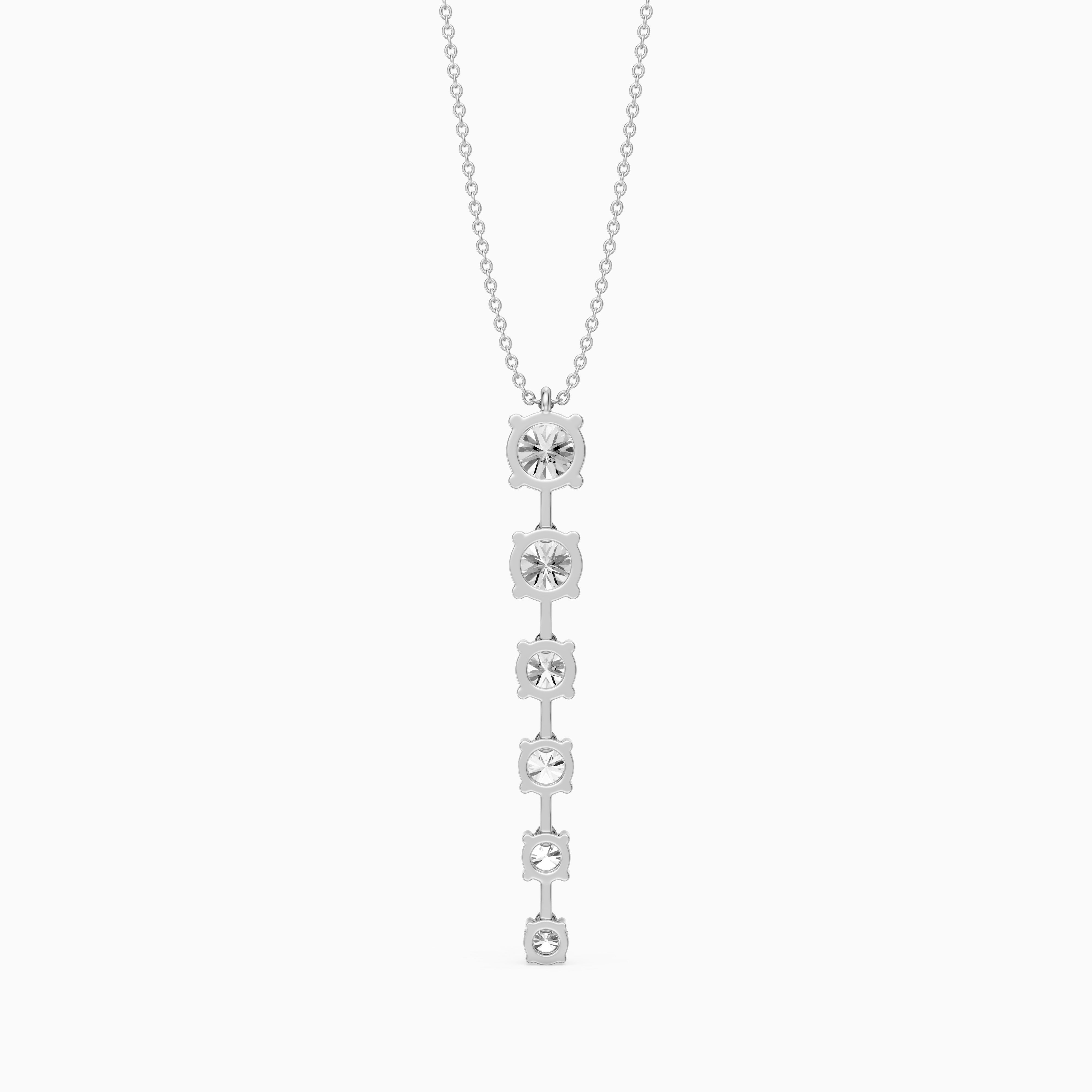 Delia Graduated Round Lab Grown Diamond Drop Pendant