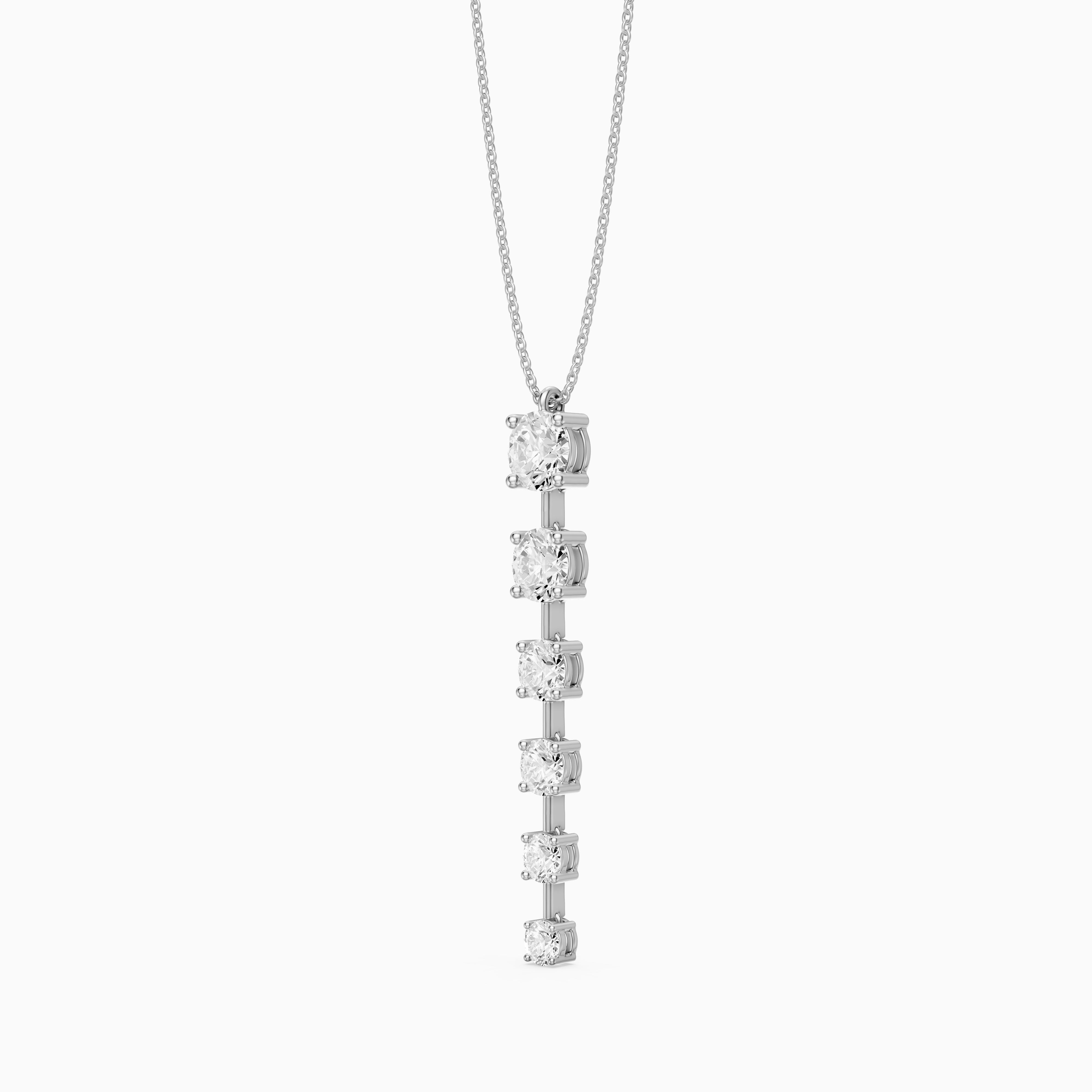 Delia Graduated Round Lab Grown Diamond Drop Pendant