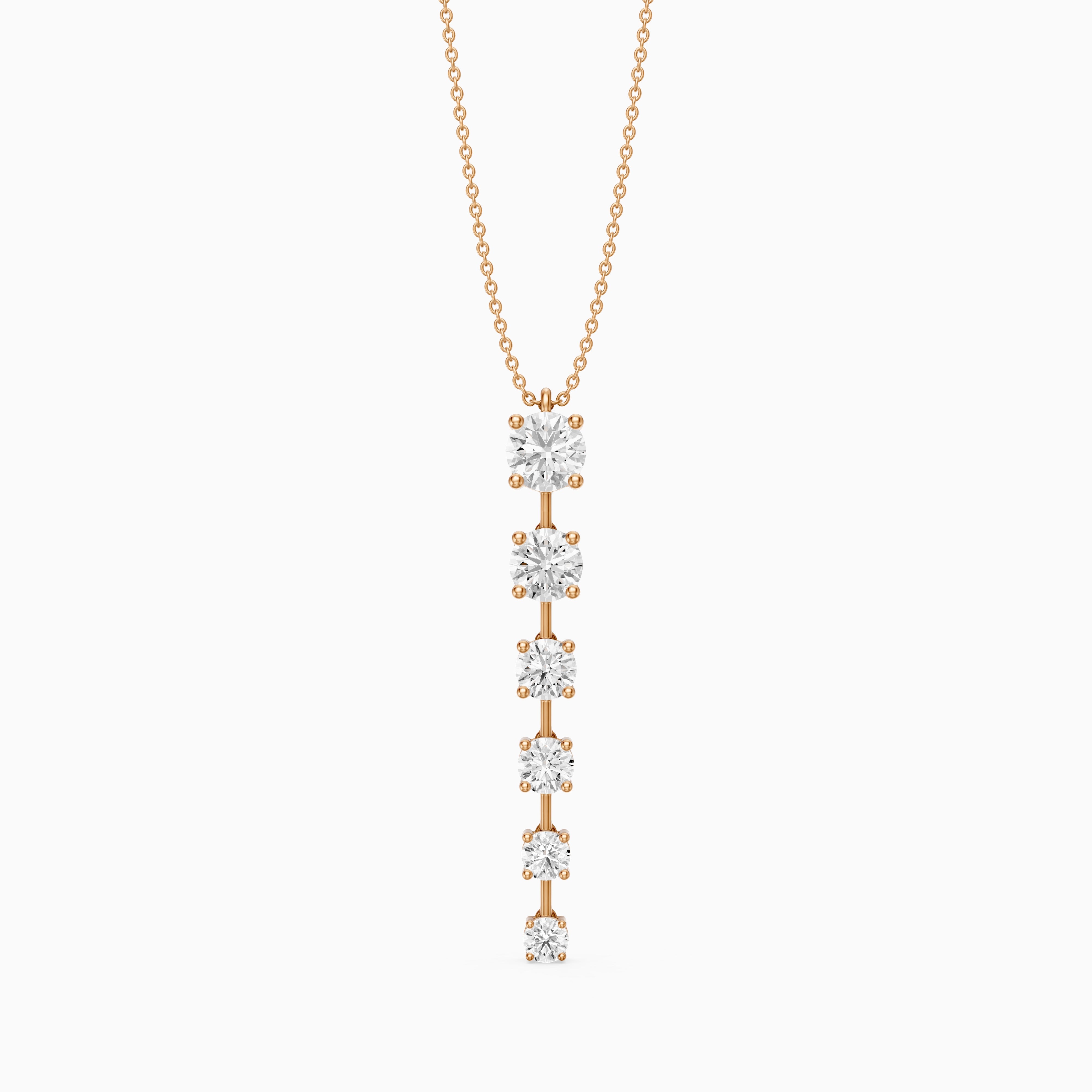 Delia Graduated Round Lab Grown Diamond Drop Pendant