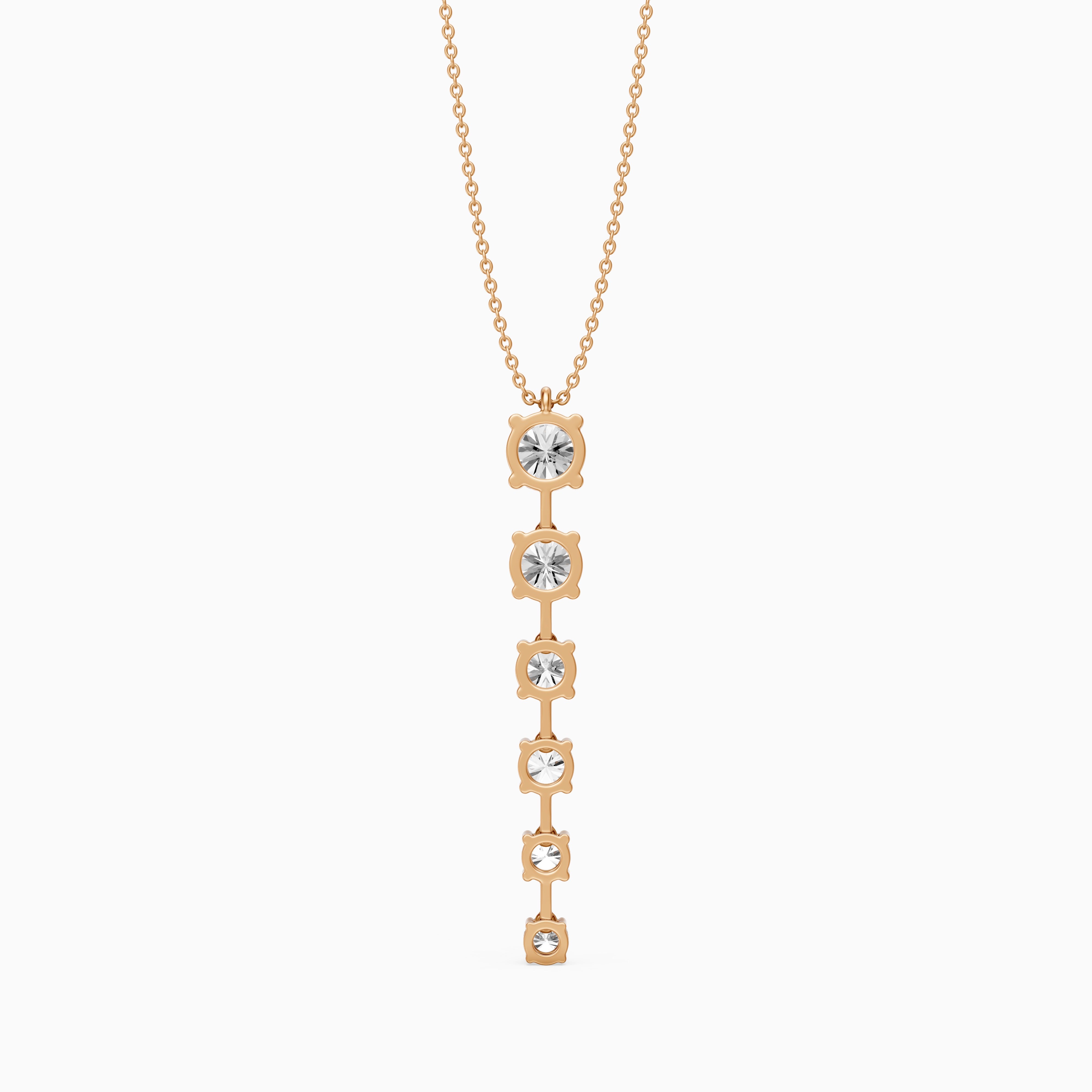 Delia Graduated Round Lab Grown Diamond Drop Pendant