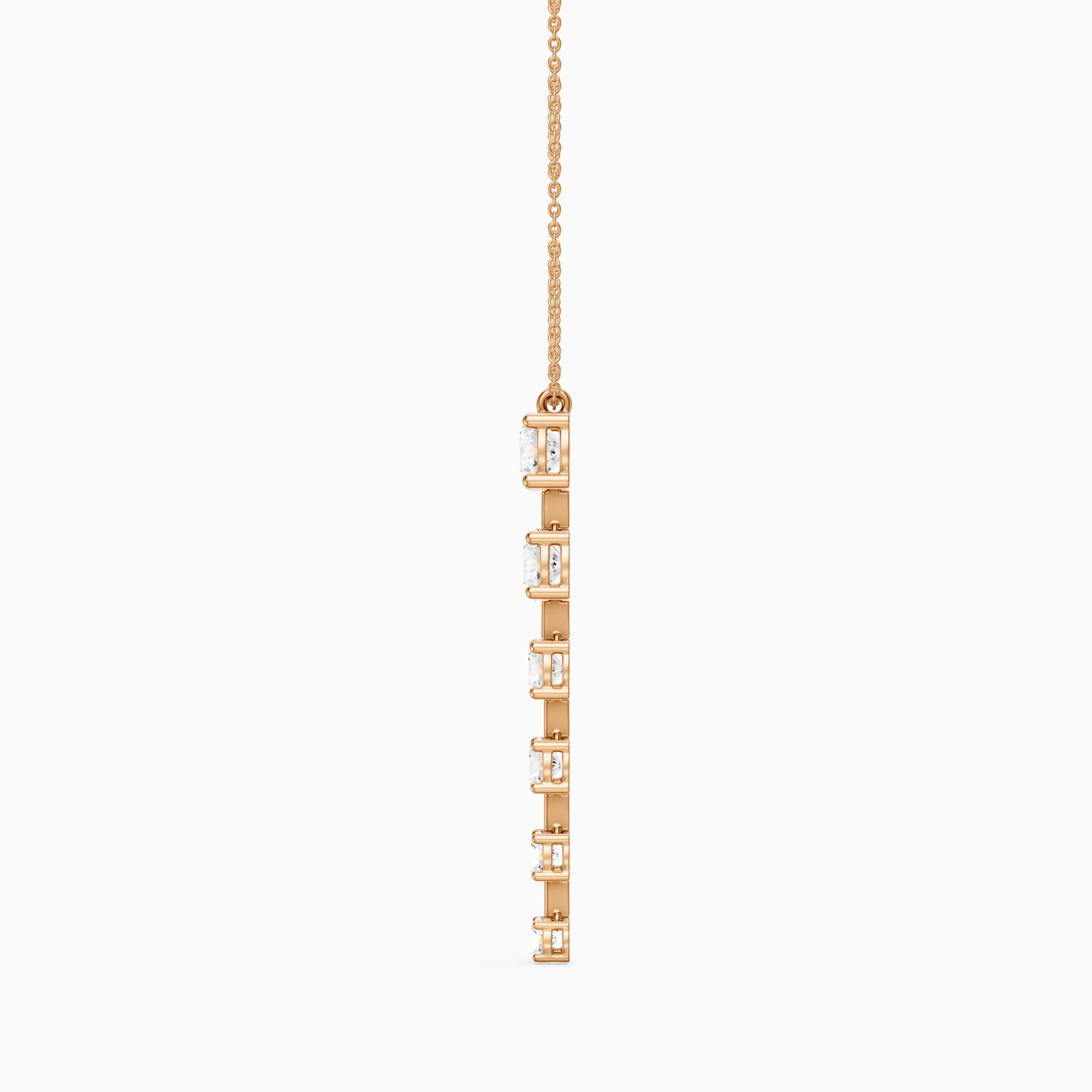 Delia Graduated Round Lab Grown Diamond Drop Pendant