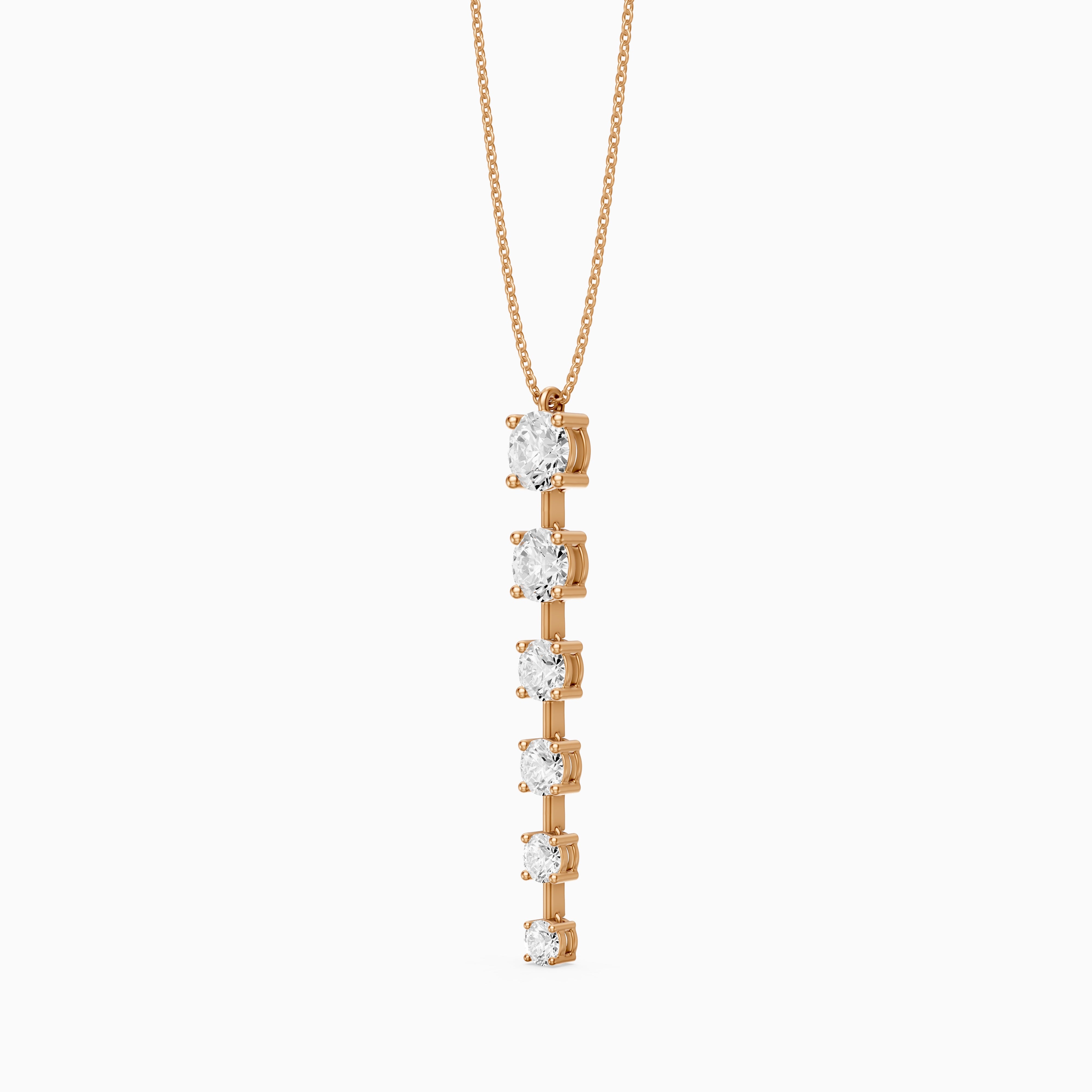 Delia Graduated Round Lab Grown Diamond Drop Pendant