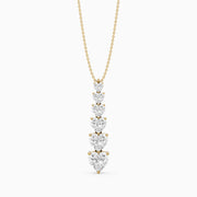 Effie Graduated Heart Shape Lab Grown Diamond Drop Pendant