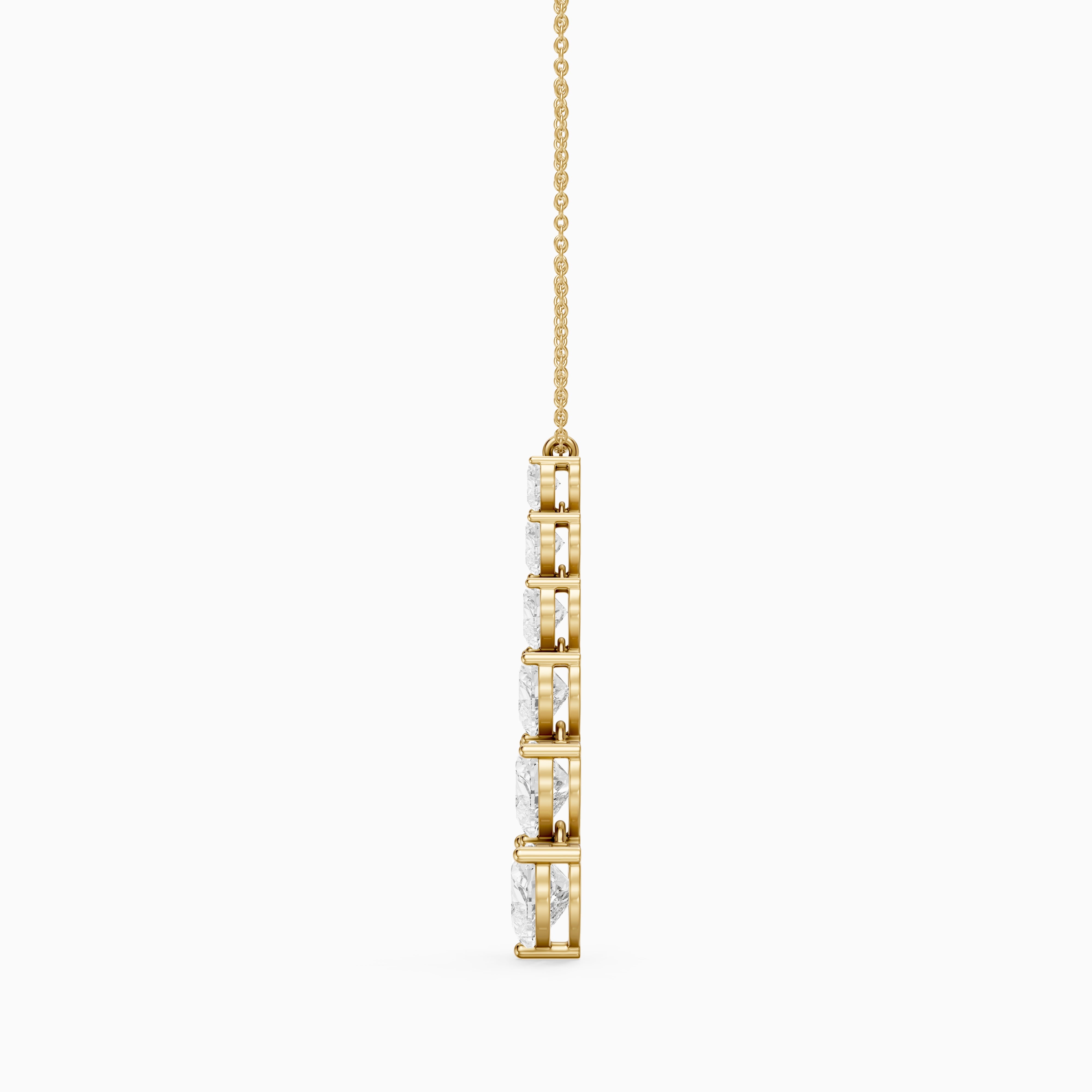 Effie Graduated Heart Shape Lab Grown Diamond Drop Pendant