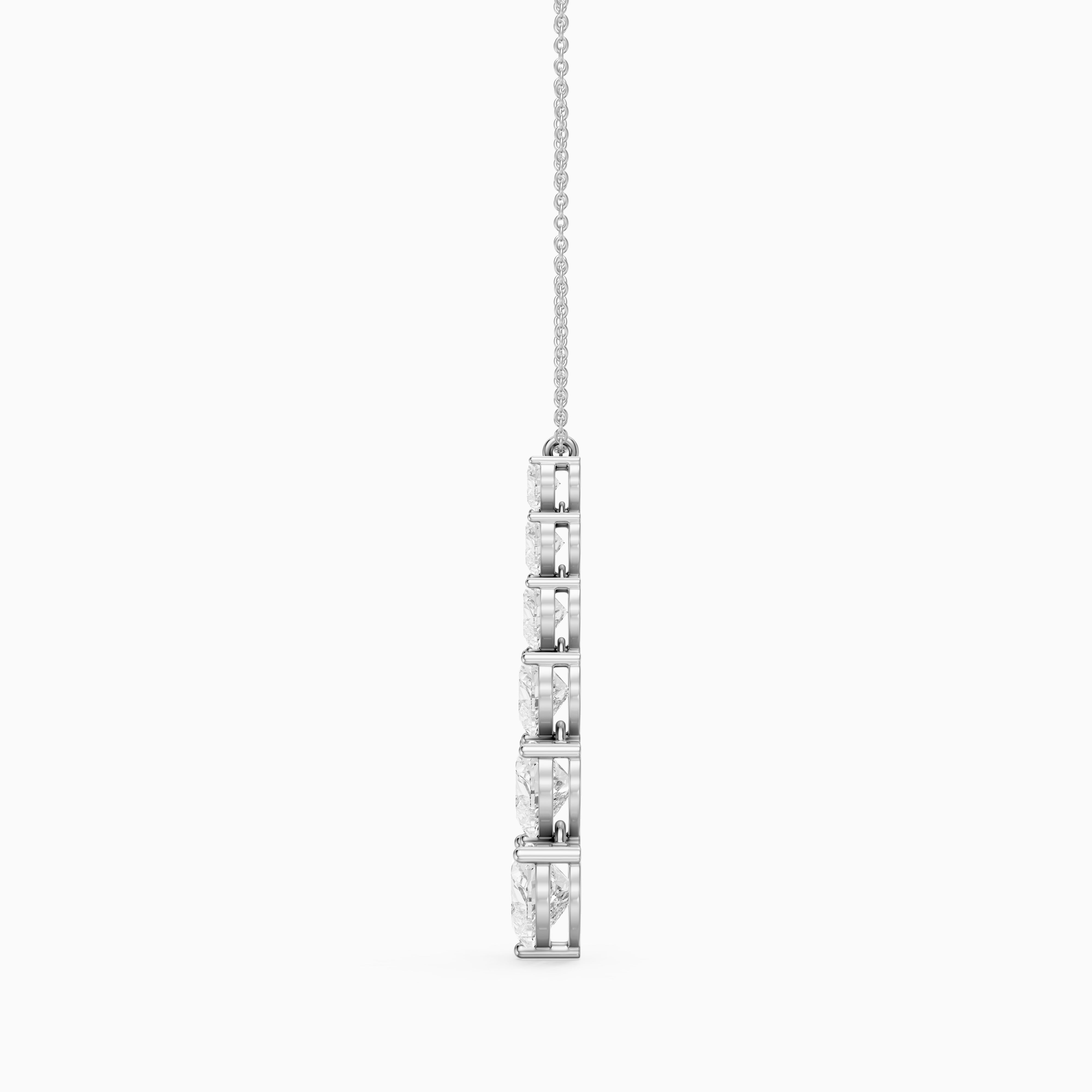 Effie Graduated Heart Shape Lab Grown Diamond Drop Pendant