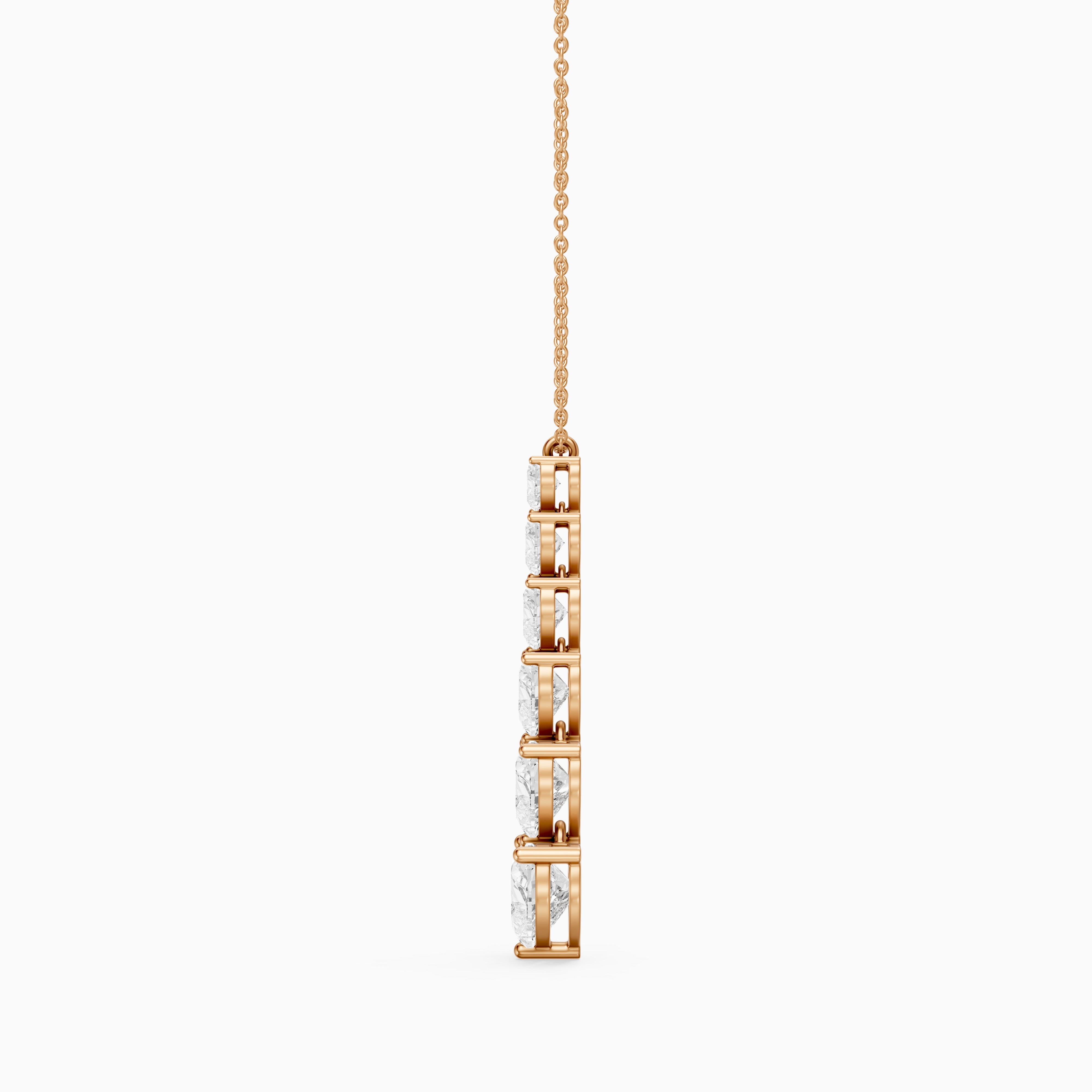 Effie Graduated Heart Shape Lab Grown Diamond Drop Pendant