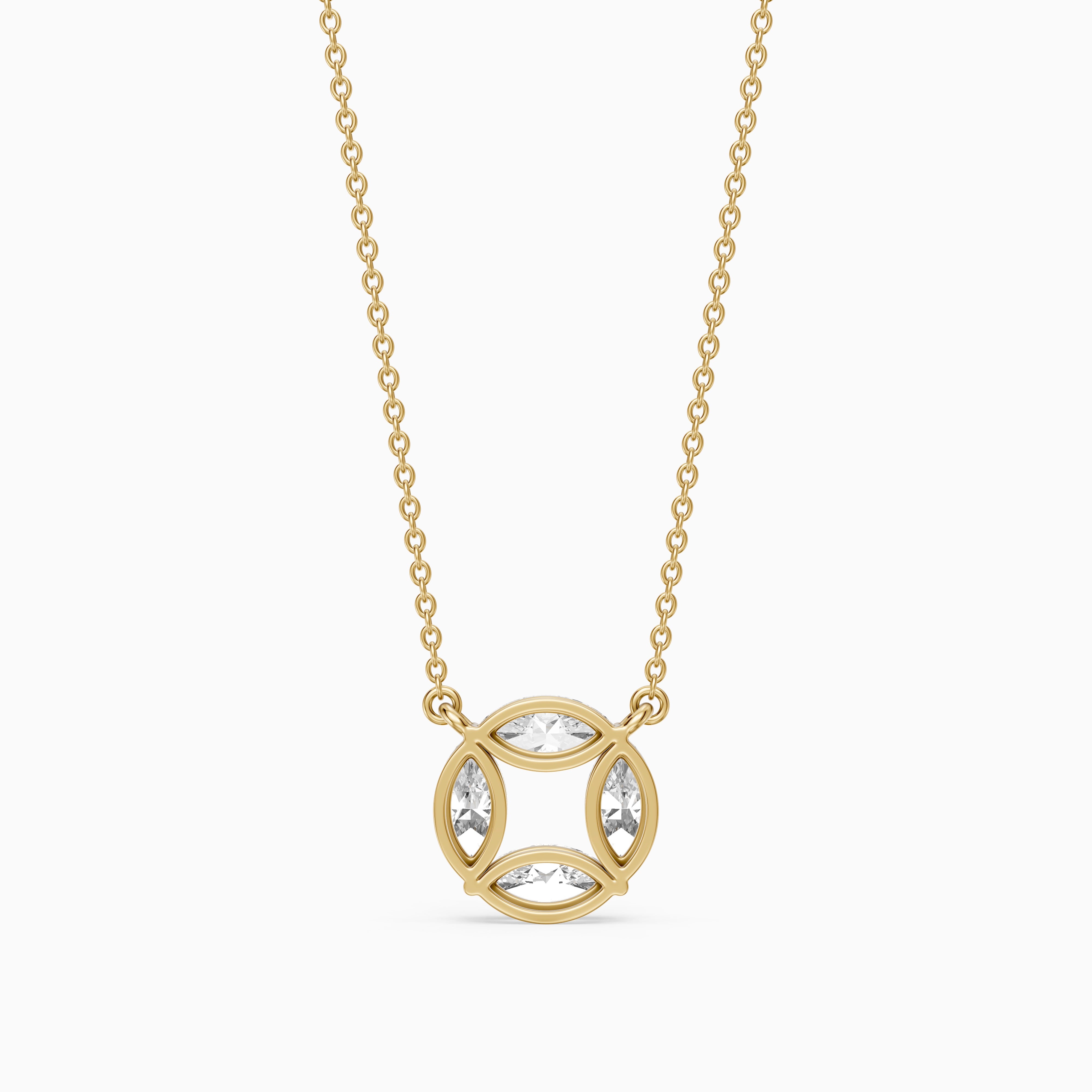 Alyssa Marquise Lab Grown Diamond Circle Pendant