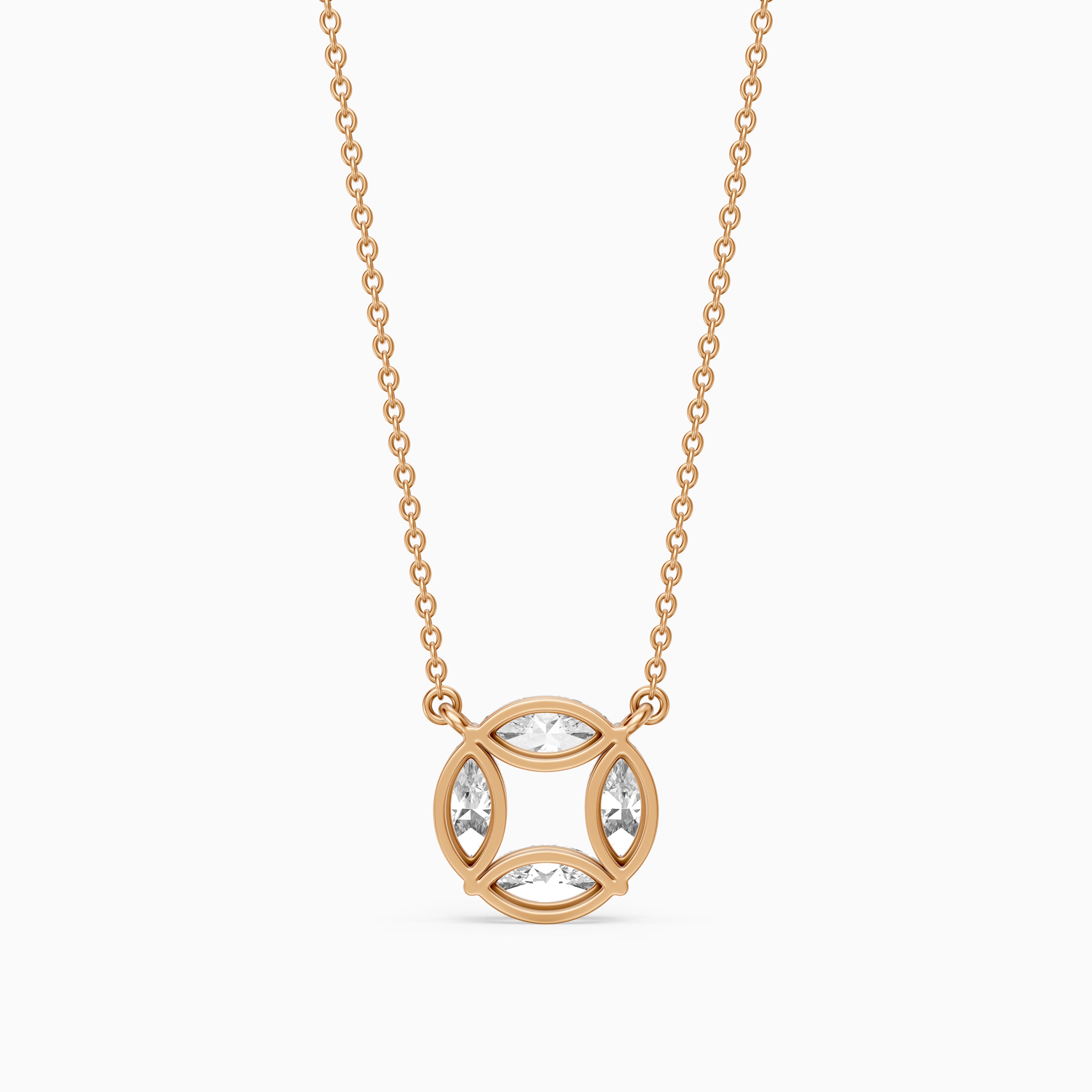 Alyssa Marquise Lab Grown Diamond Circle Pendant