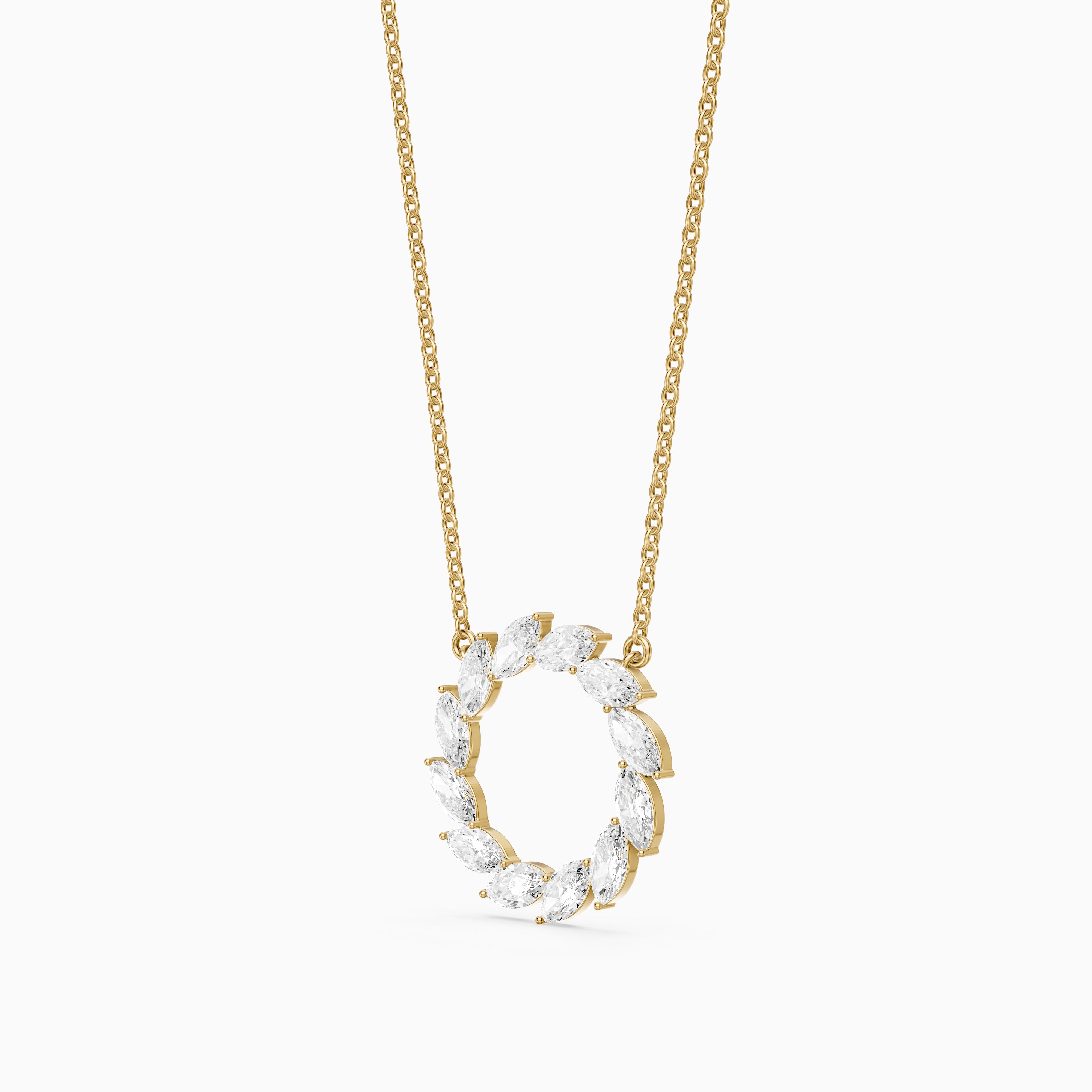 Edda Marquise Lab Grown Diamond Wreath Necklace