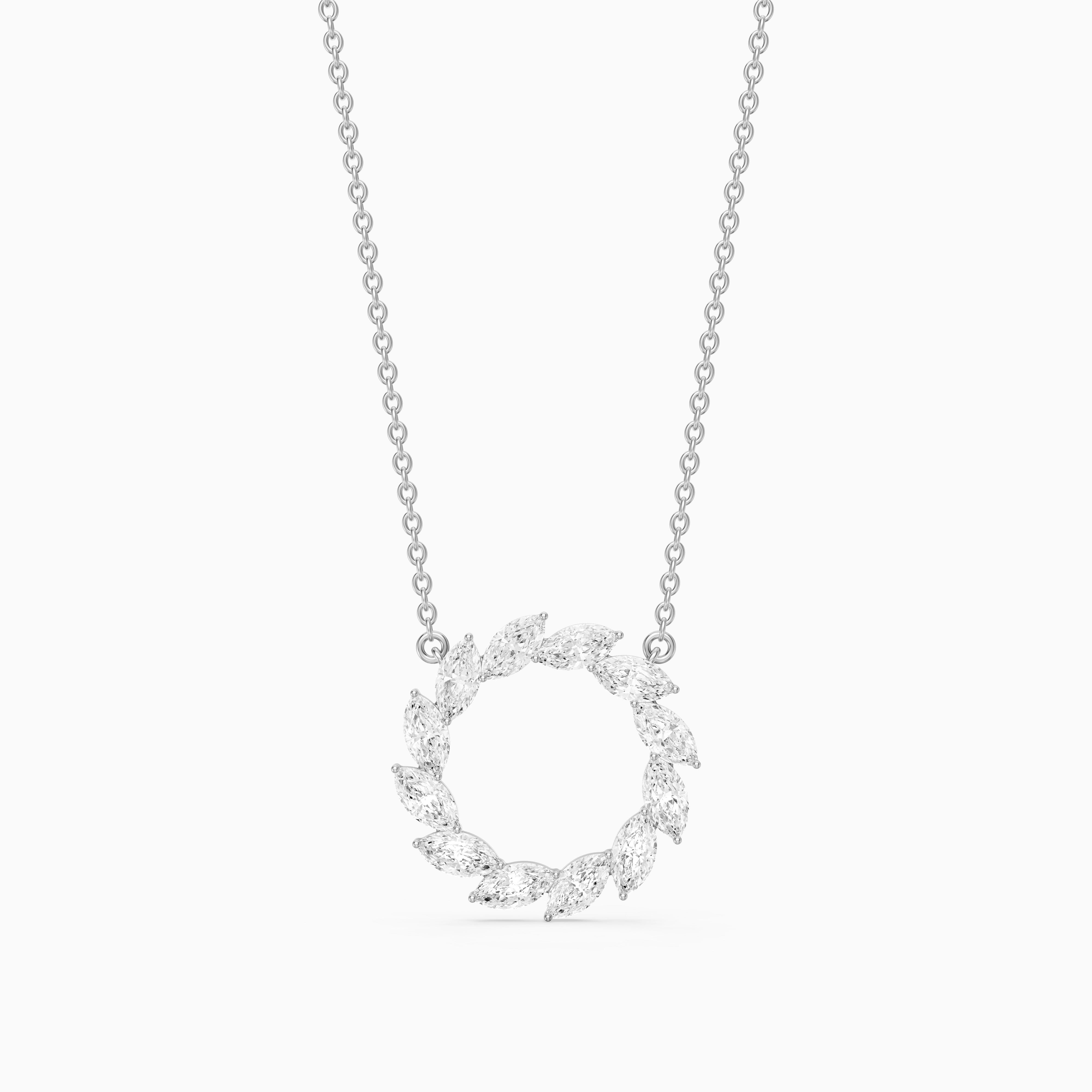Edda Marquise Lab Grown Diamond Wreath Necklace