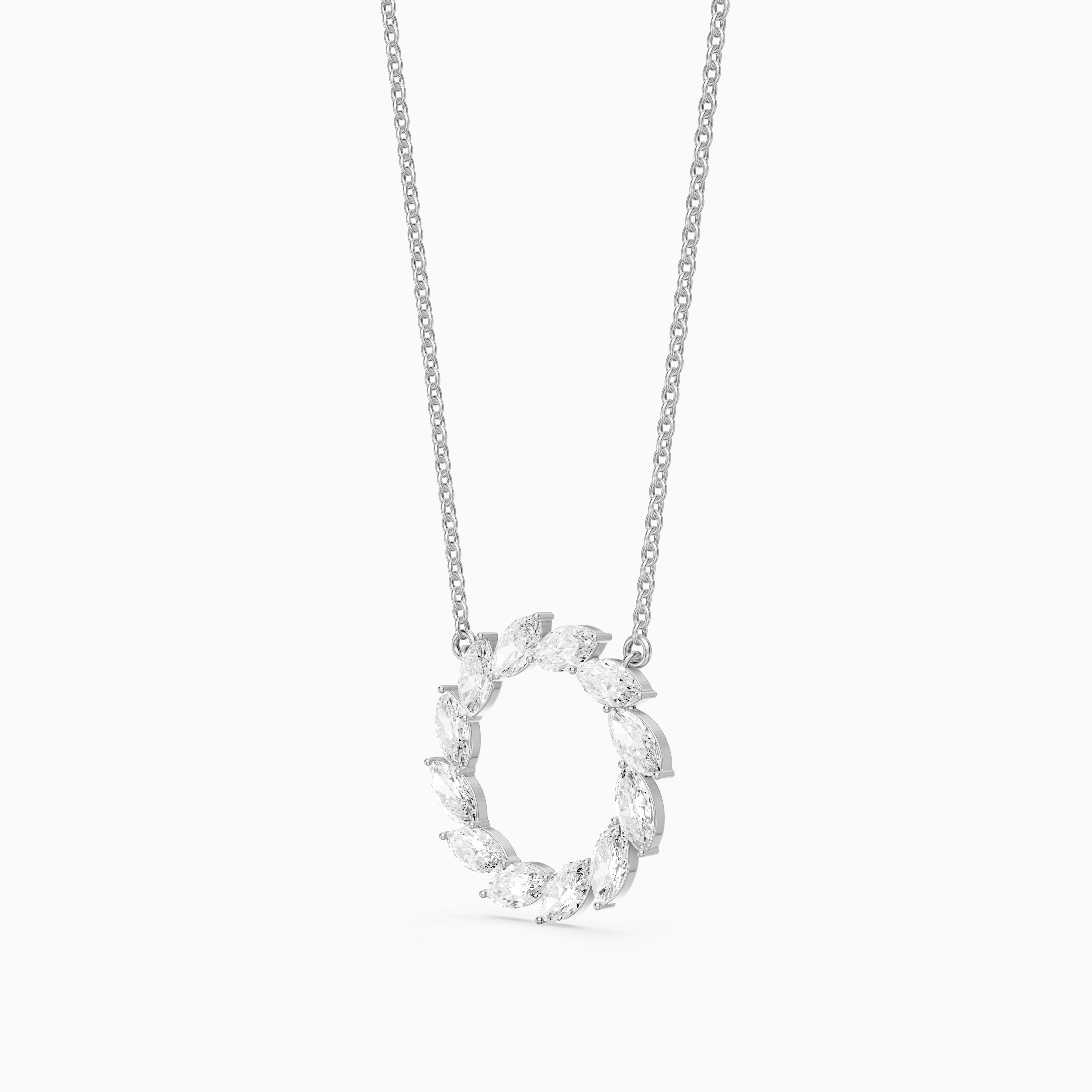Edda Marquise Lab Grown Diamond Wreath Necklace
