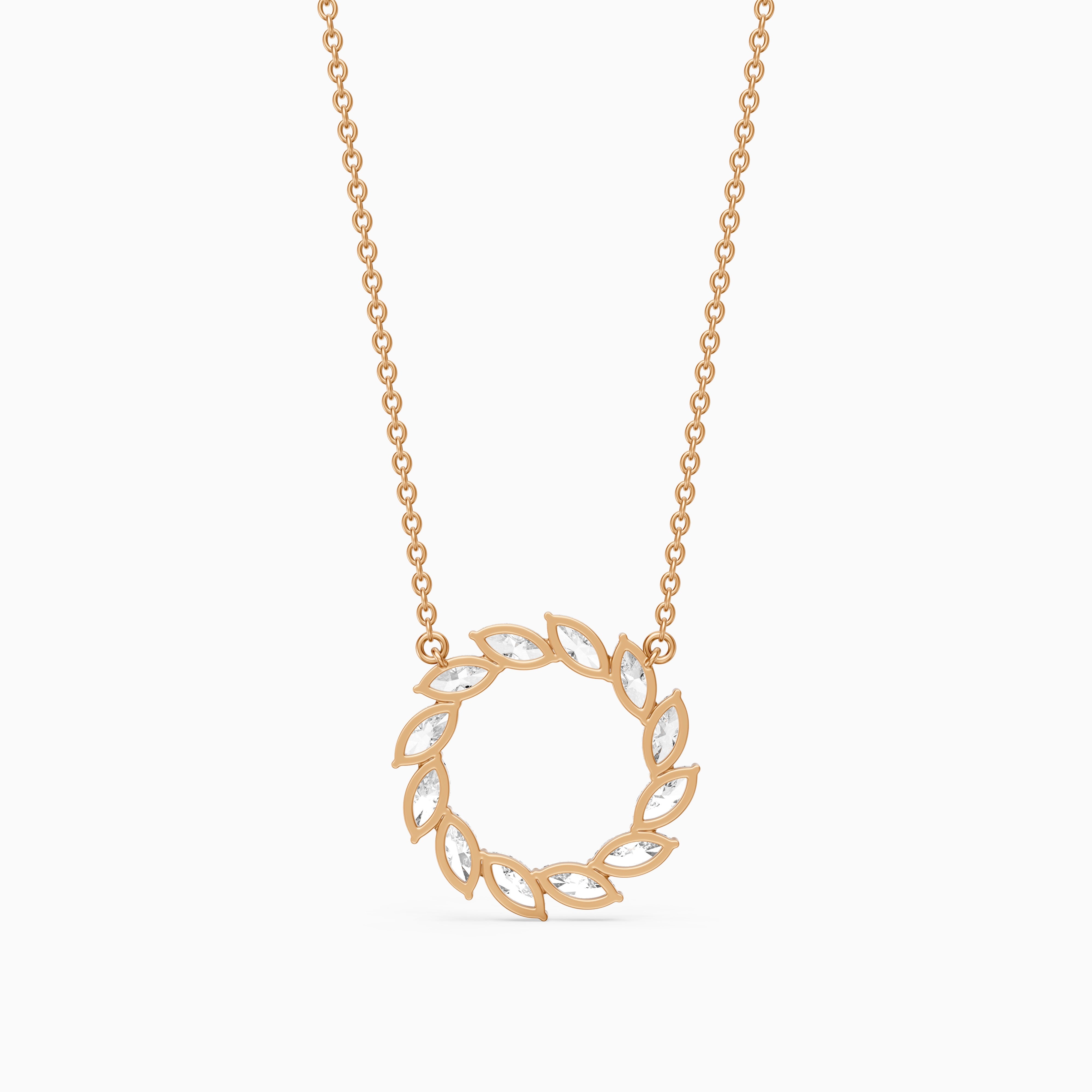 Edda Marquise Lab Grown Diamond Wreath Necklace