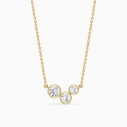 Hoorain Three Stone Round Lab Grown Diamond Bezel Pendant