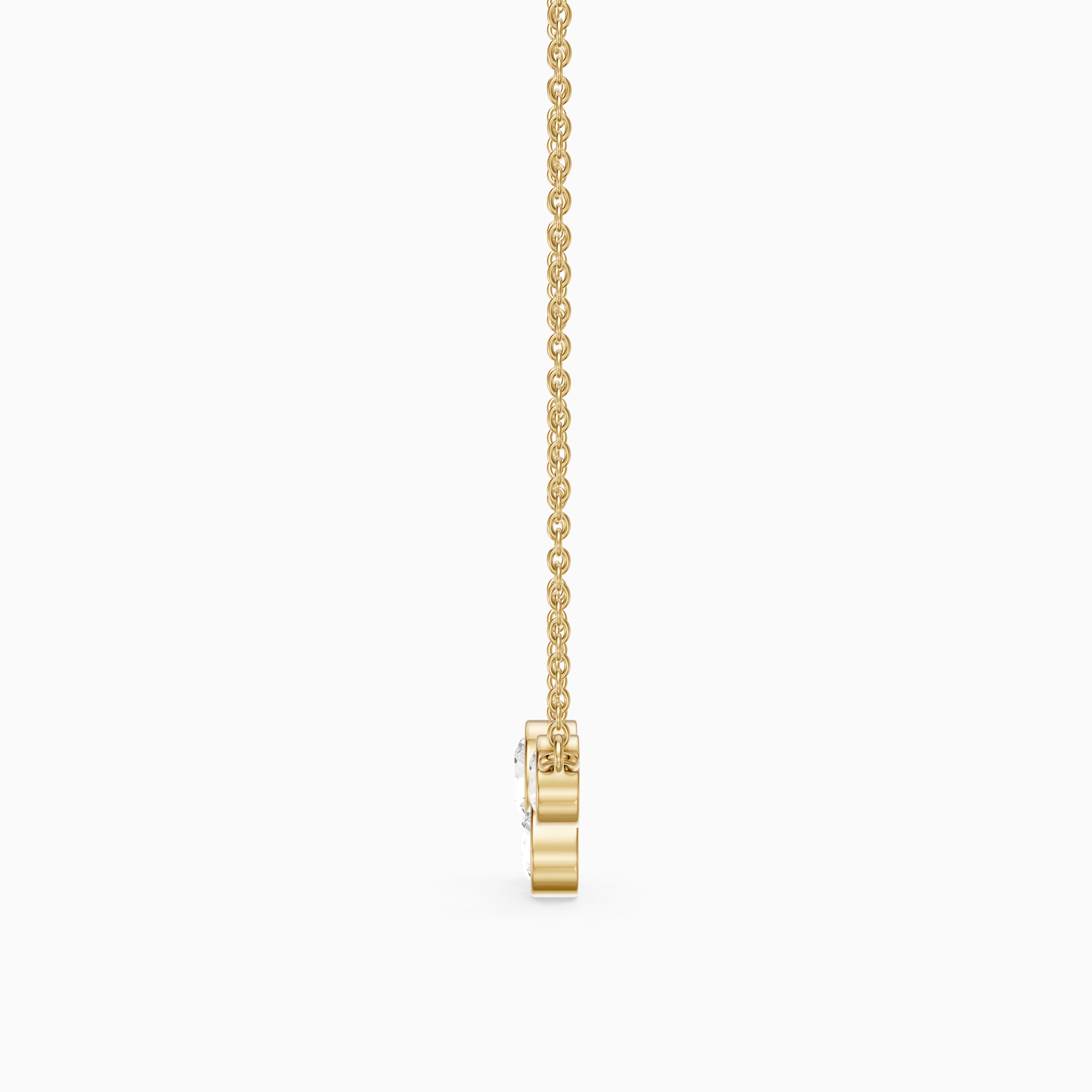 Hoorain Three Stone Round Lab Grown Diamond Bezel Pendant