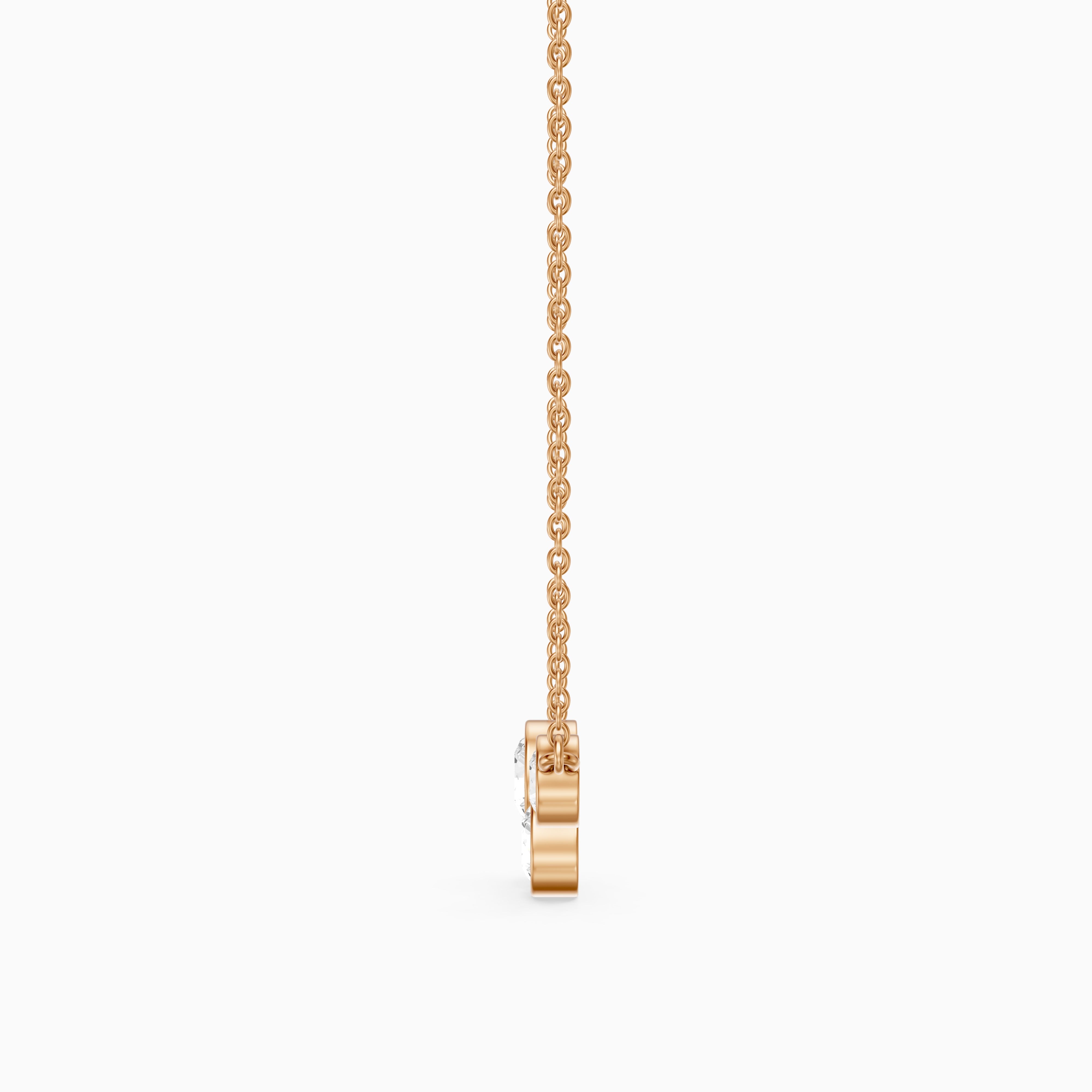 Hoorain Three Stone Round Lab Grown Diamond Bezel Pendant