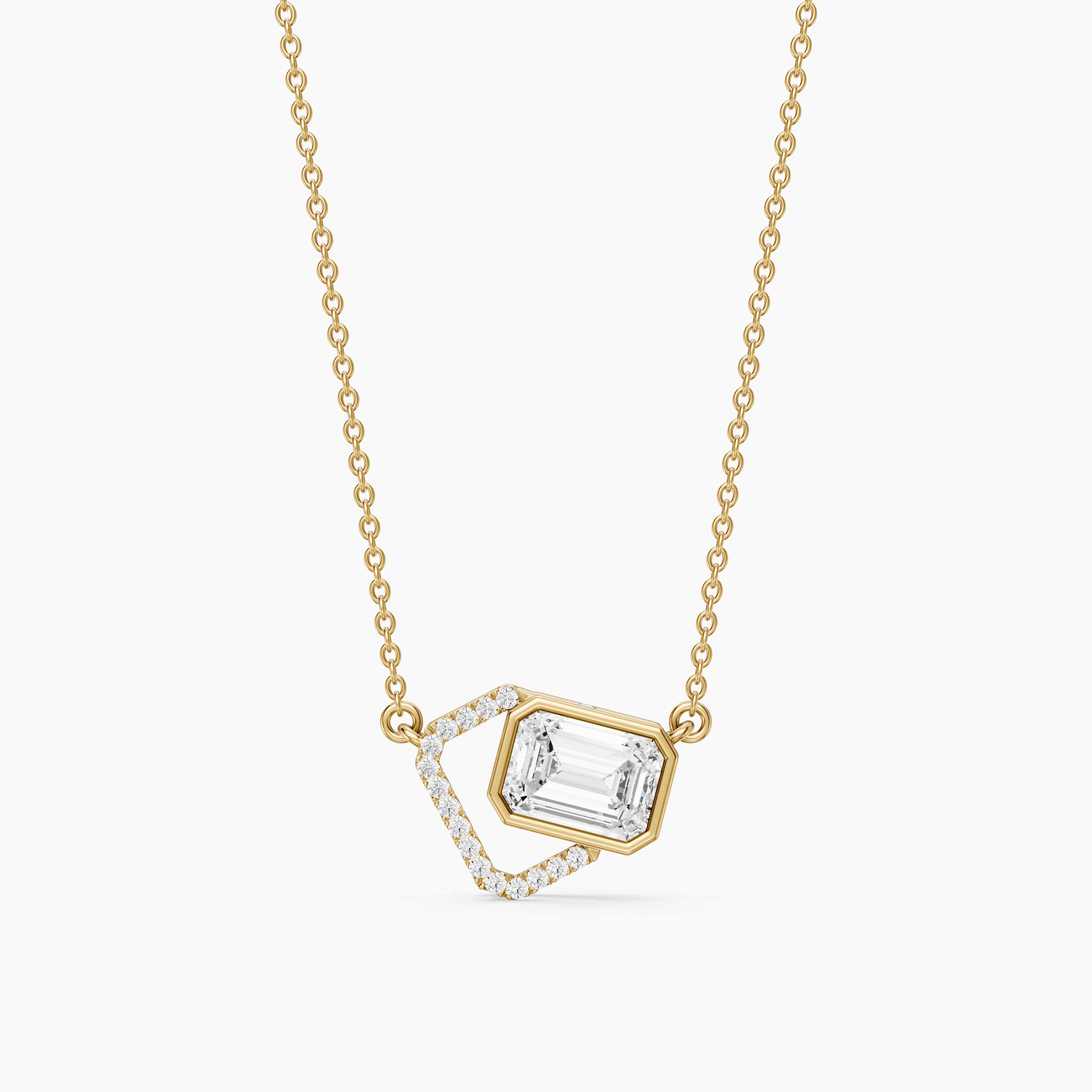 Demi Emerald Cut Lab Grown Diamond Geometric Necklace