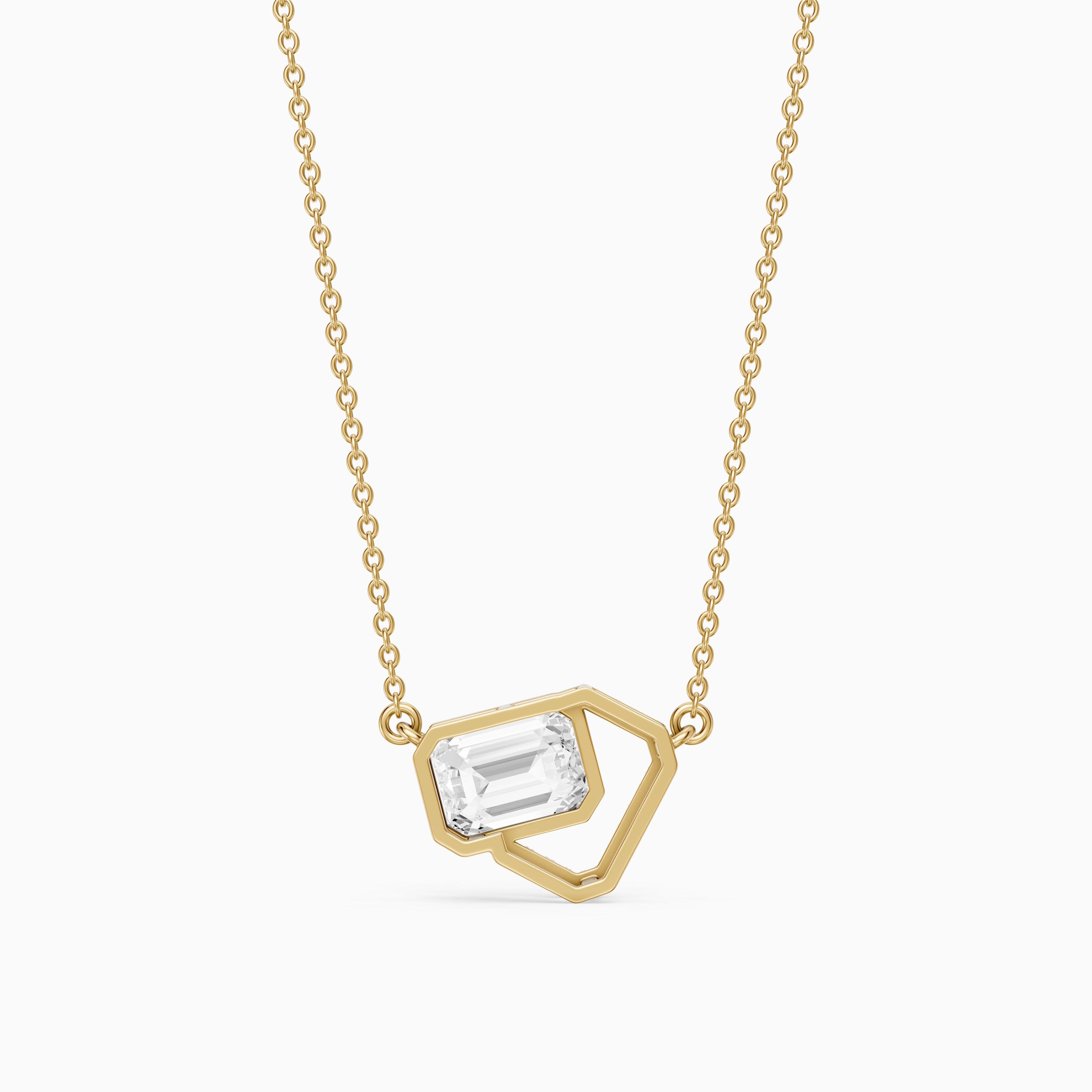 Demi Emerald Cut Lab Grown Diamond Geometric Necklace