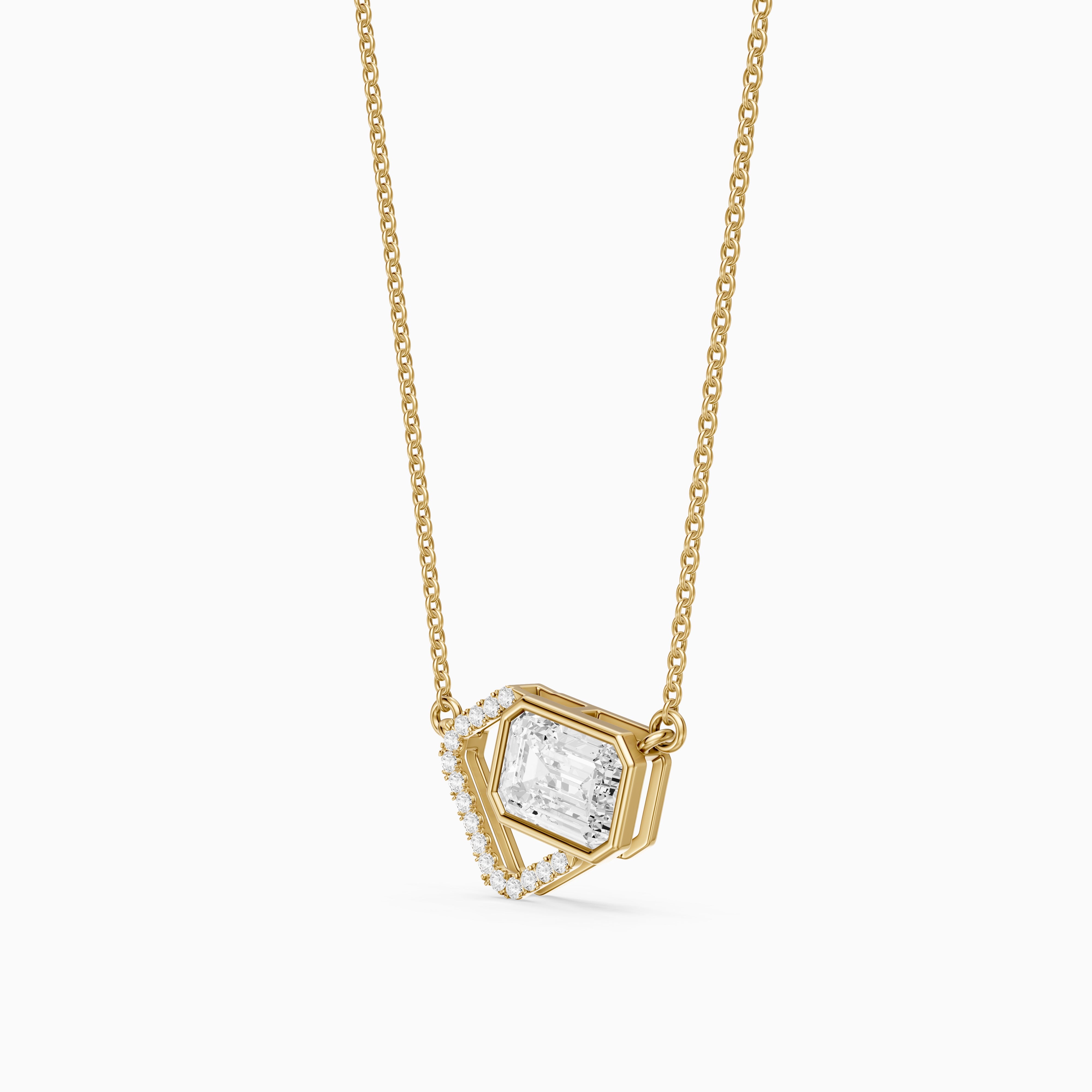 Demi Emerald Cut Lab Grown Diamond Geometric Necklace