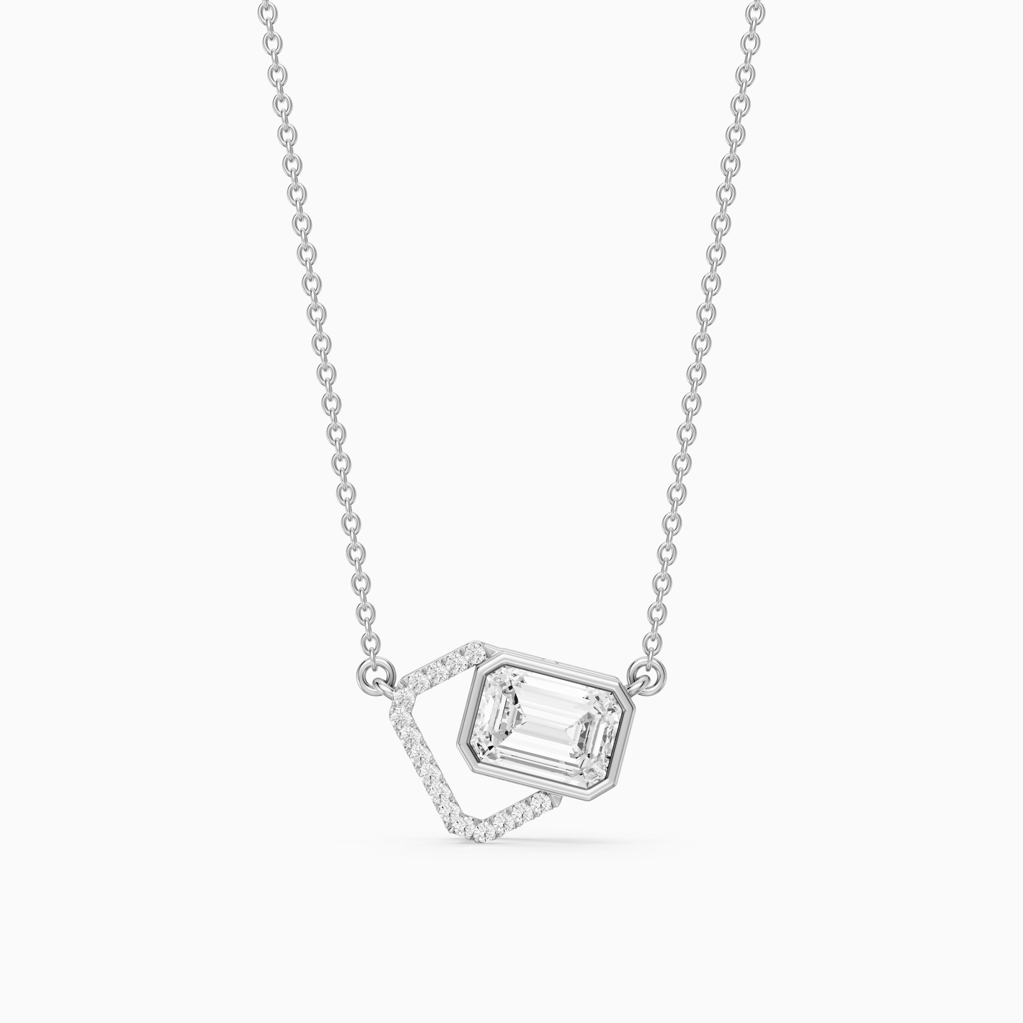Demi Emerald Cut Lab Grown Diamond Geometric Necklace