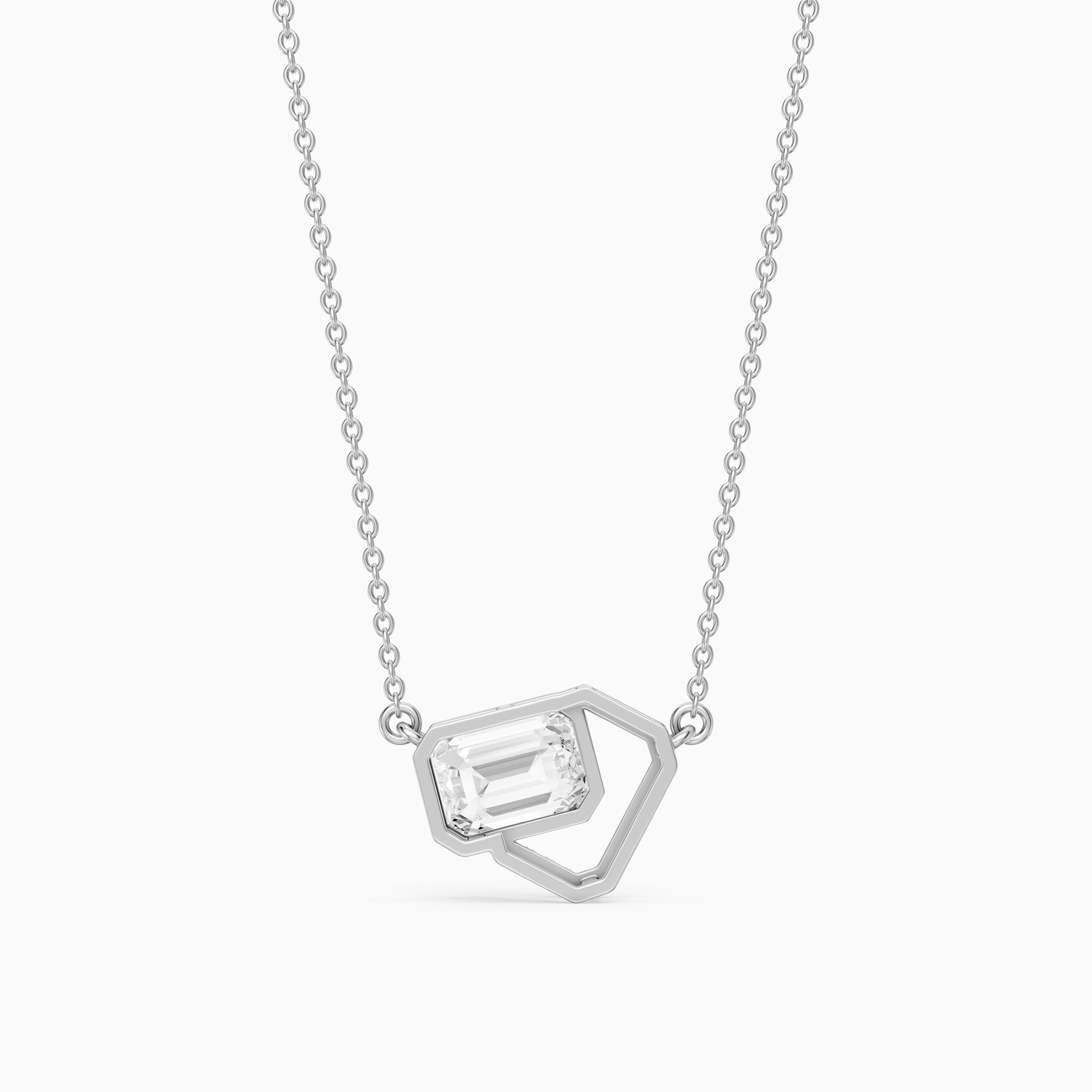 Demi Emerald Cut Lab Grown Diamond Geometric Necklace