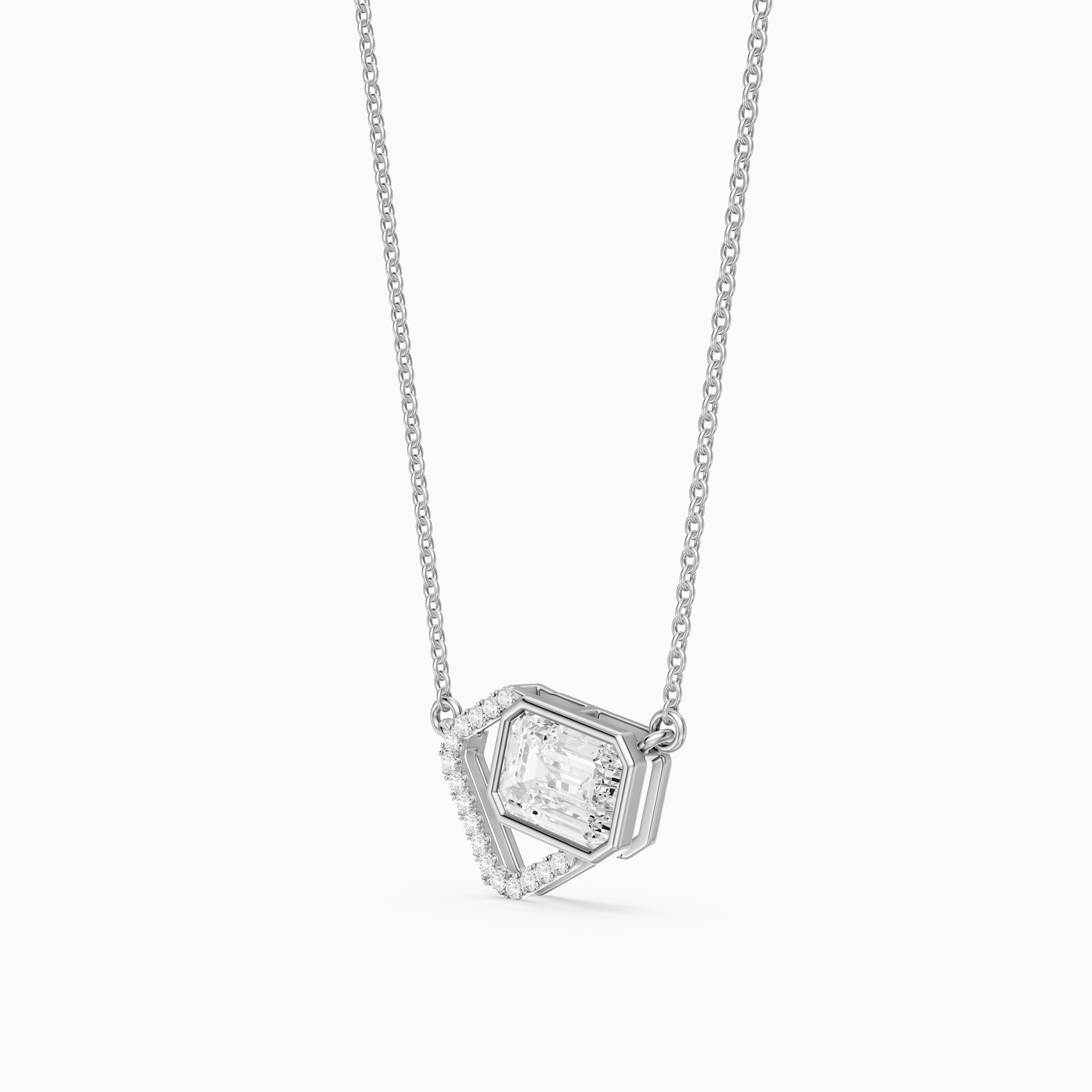 Demi Emerald Cut Lab Grown Diamond Geometric Necklace