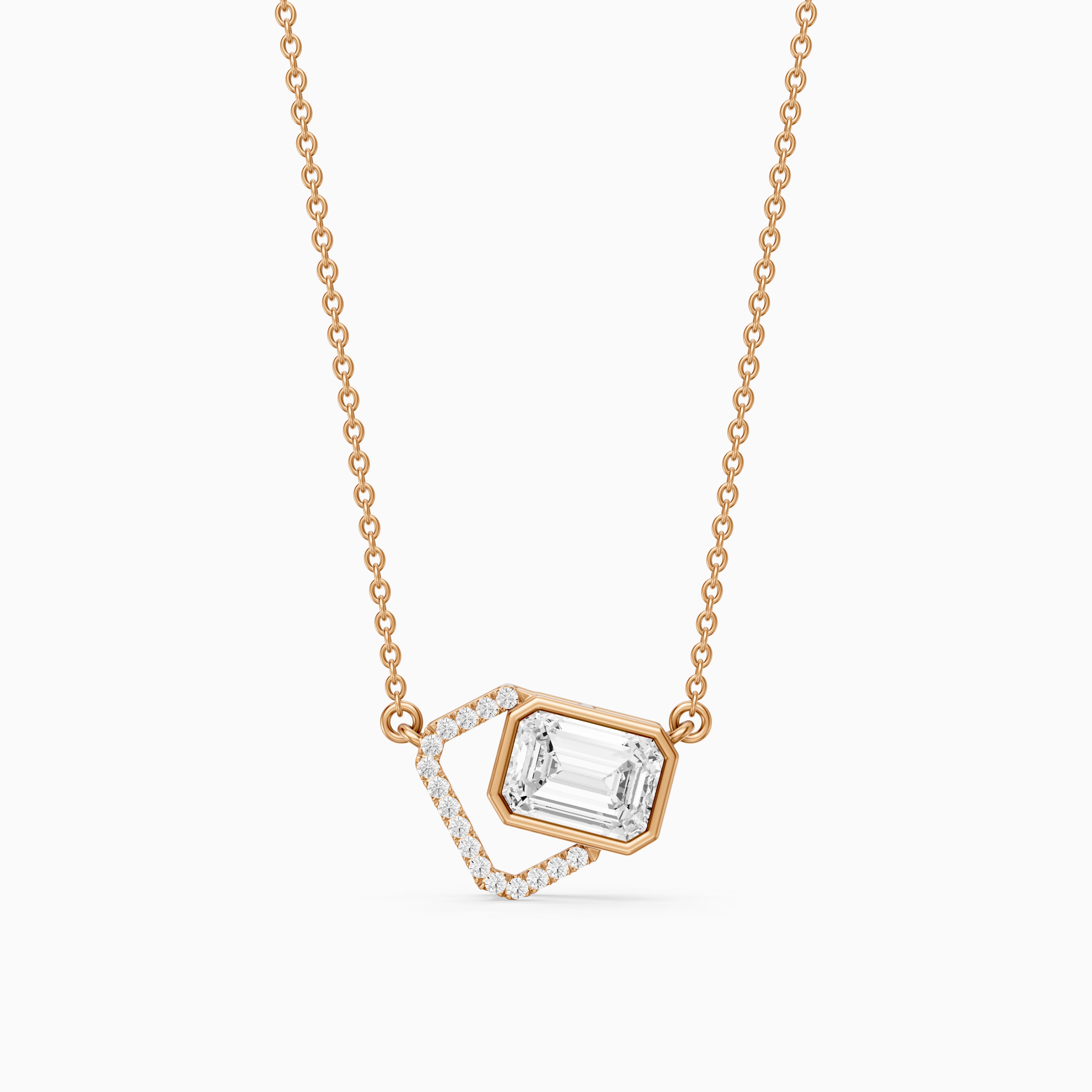 Demi Emerald Cut Lab Grown Diamond Geometric Necklace