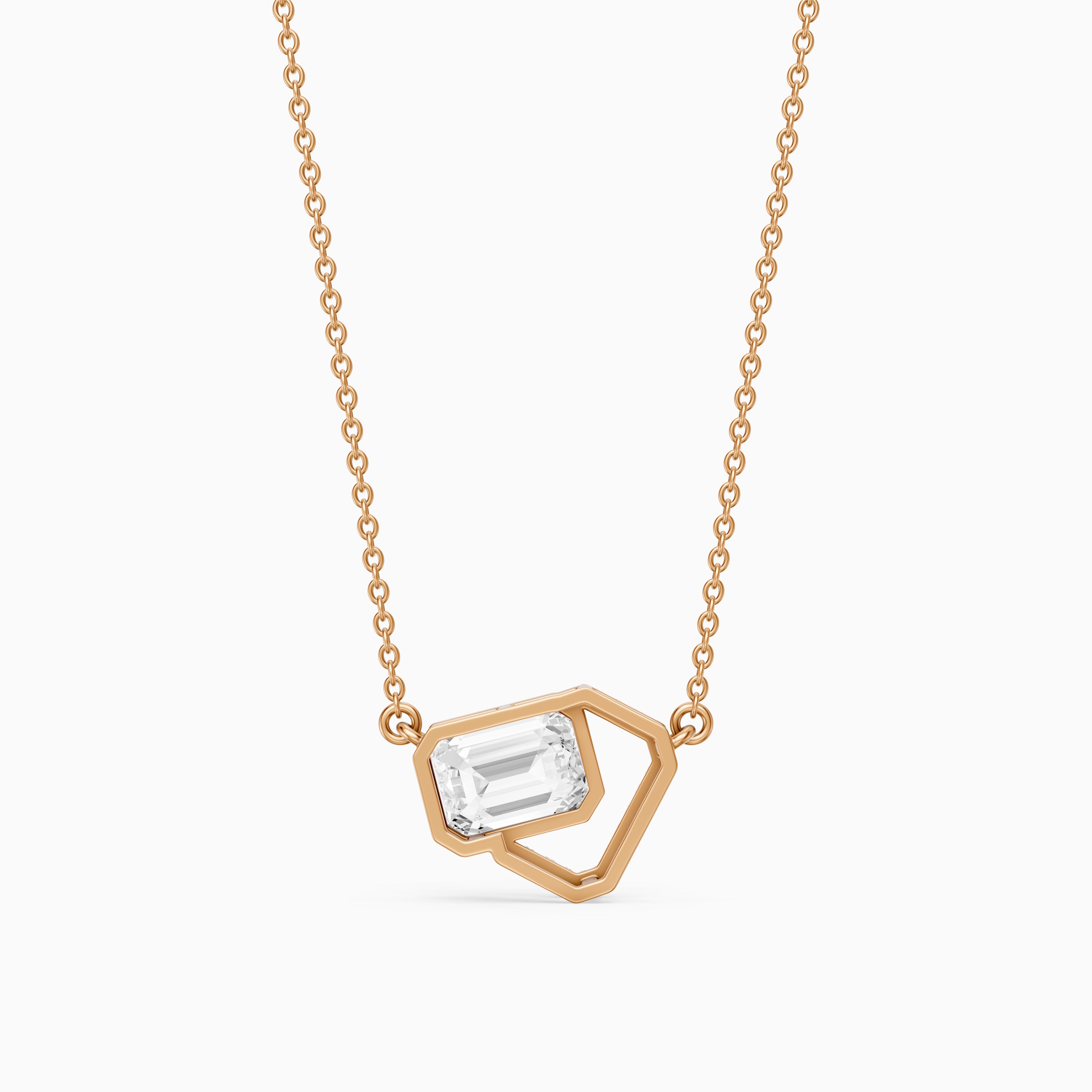 Demi Emerald Cut Lab Grown Diamond Geometric Necklace