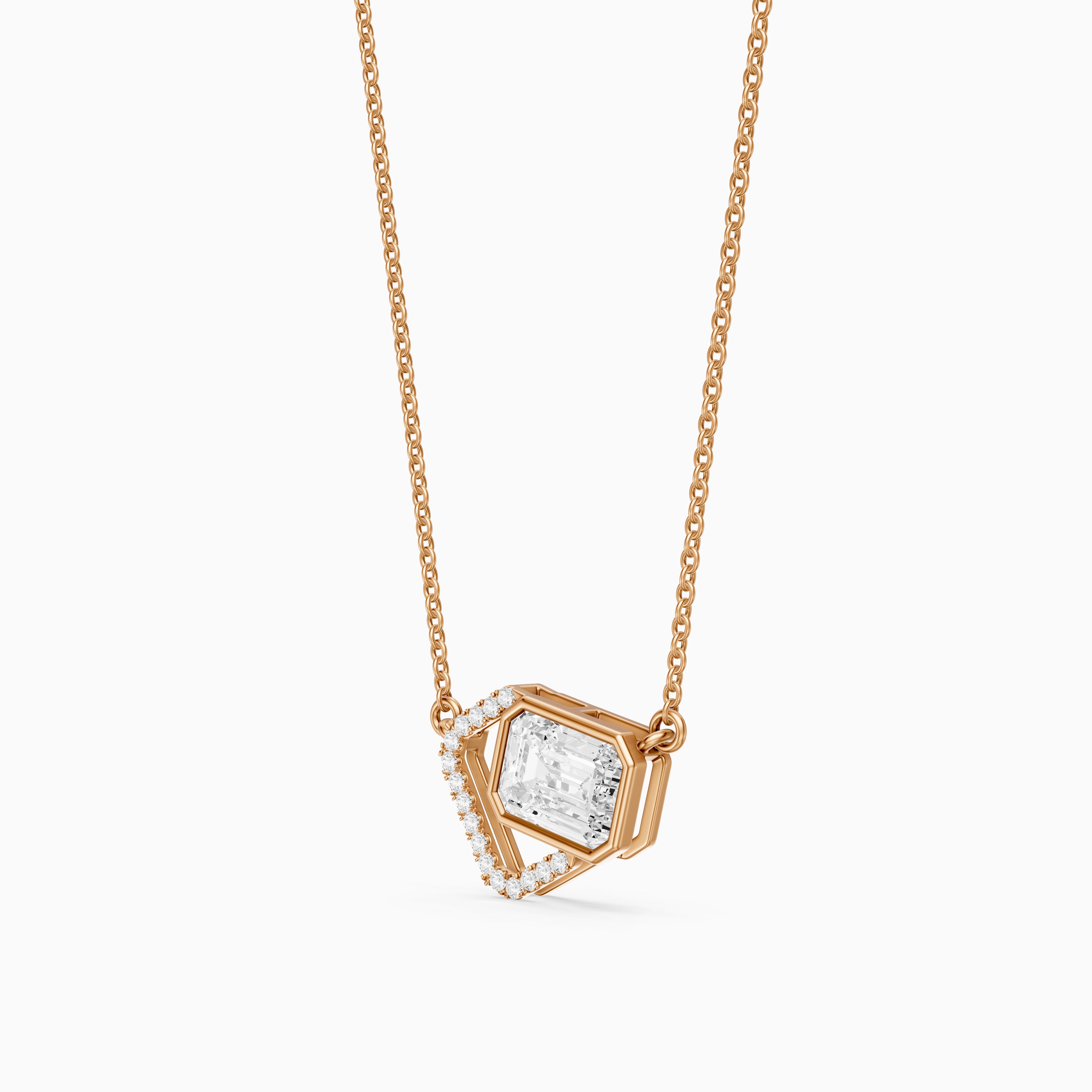 Demi Emerald Cut Lab Grown Diamond Geometric Necklace