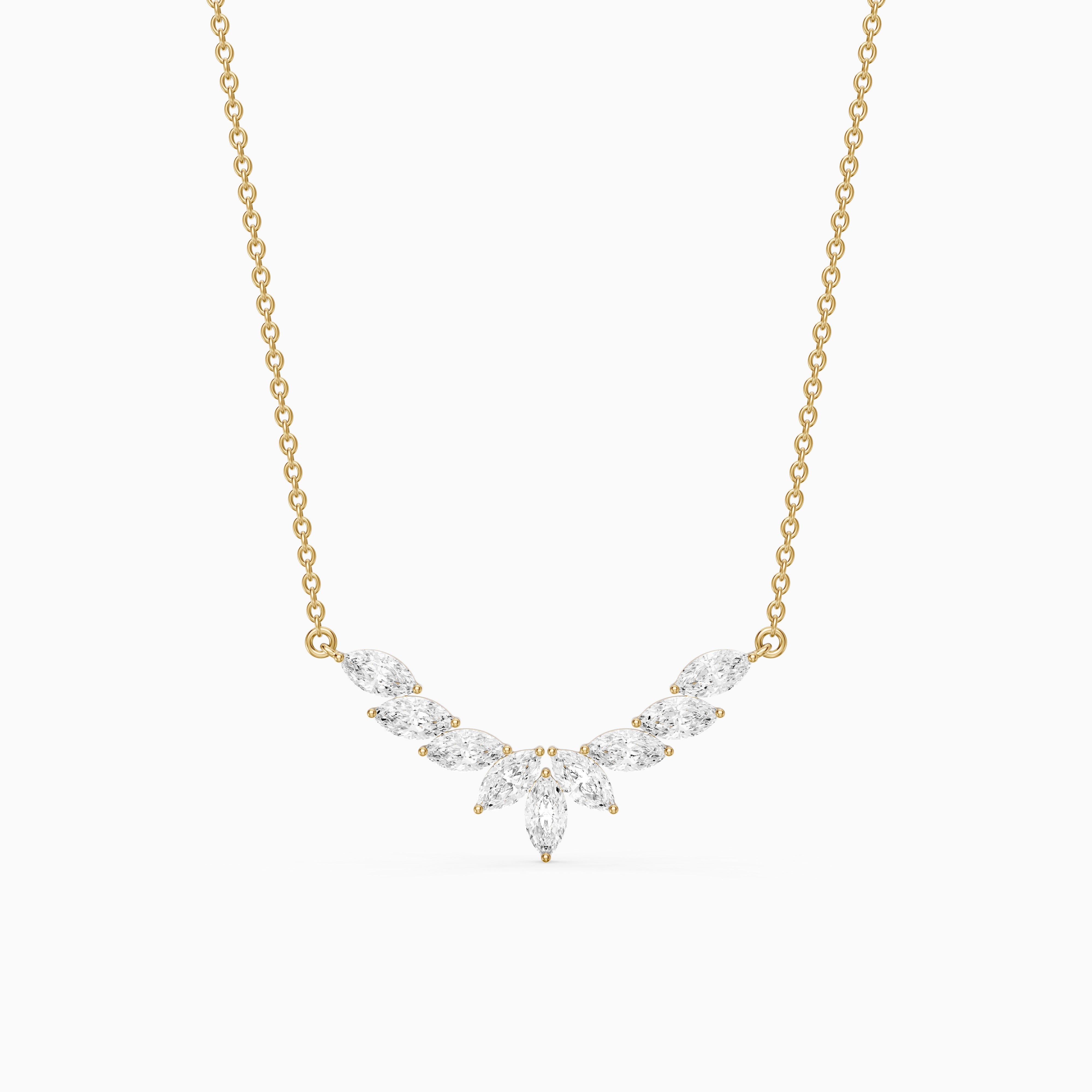 Felicia Marquise Lab Grown Diamond Chevron Necklace