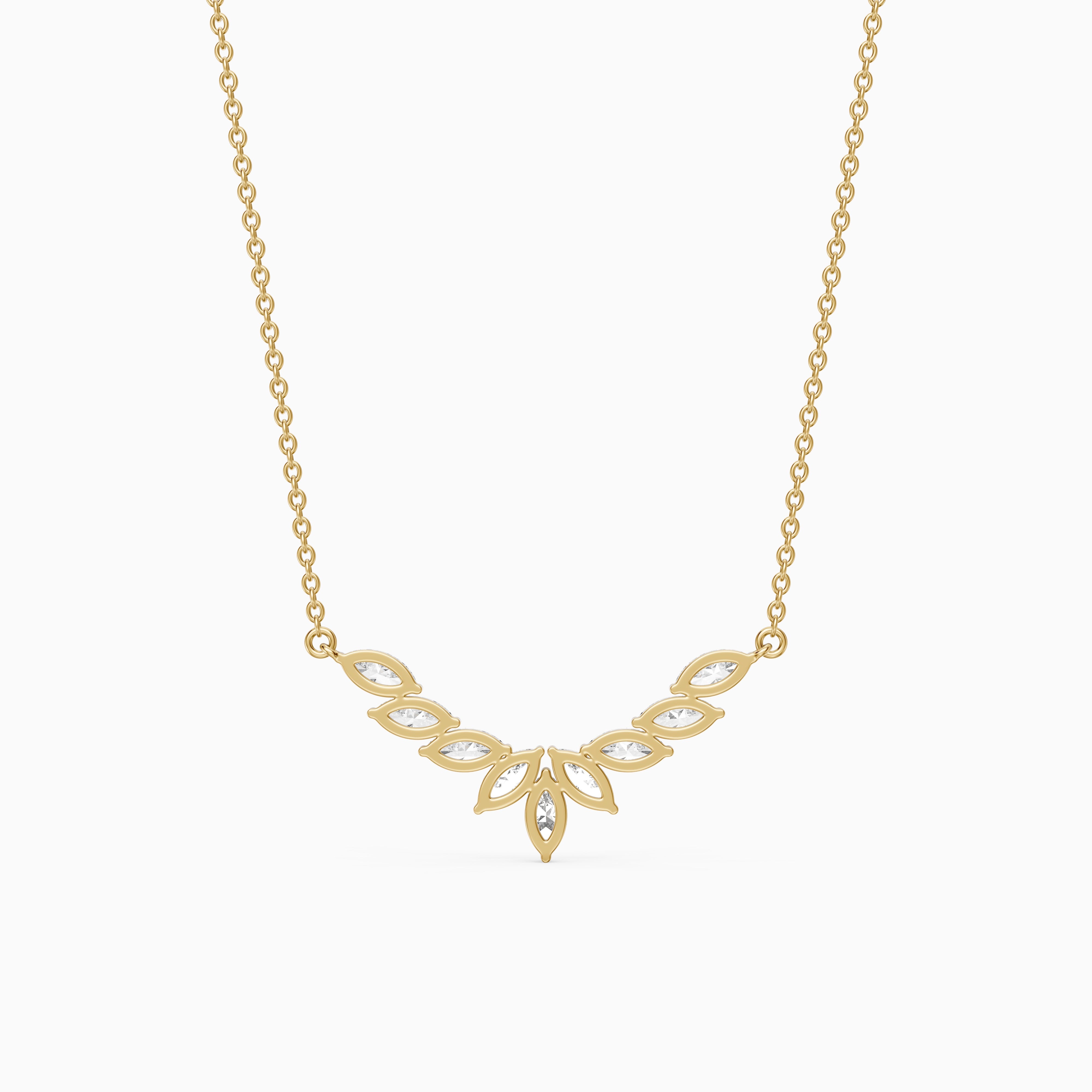 Felicia Marquise Lab Grown Diamond Chevron Necklace
