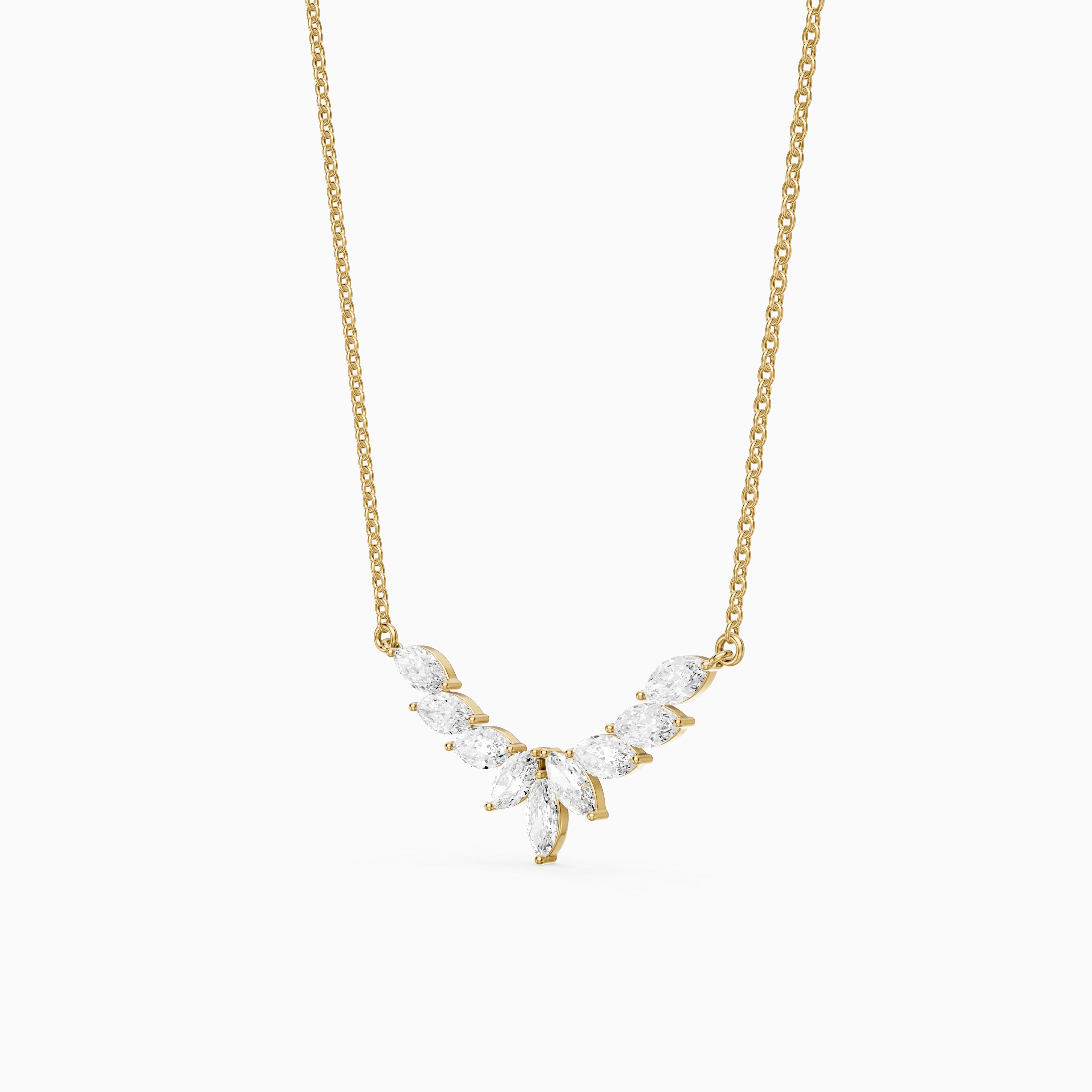 Felicia Marquise Lab Grown Diamond Chevron Necklace