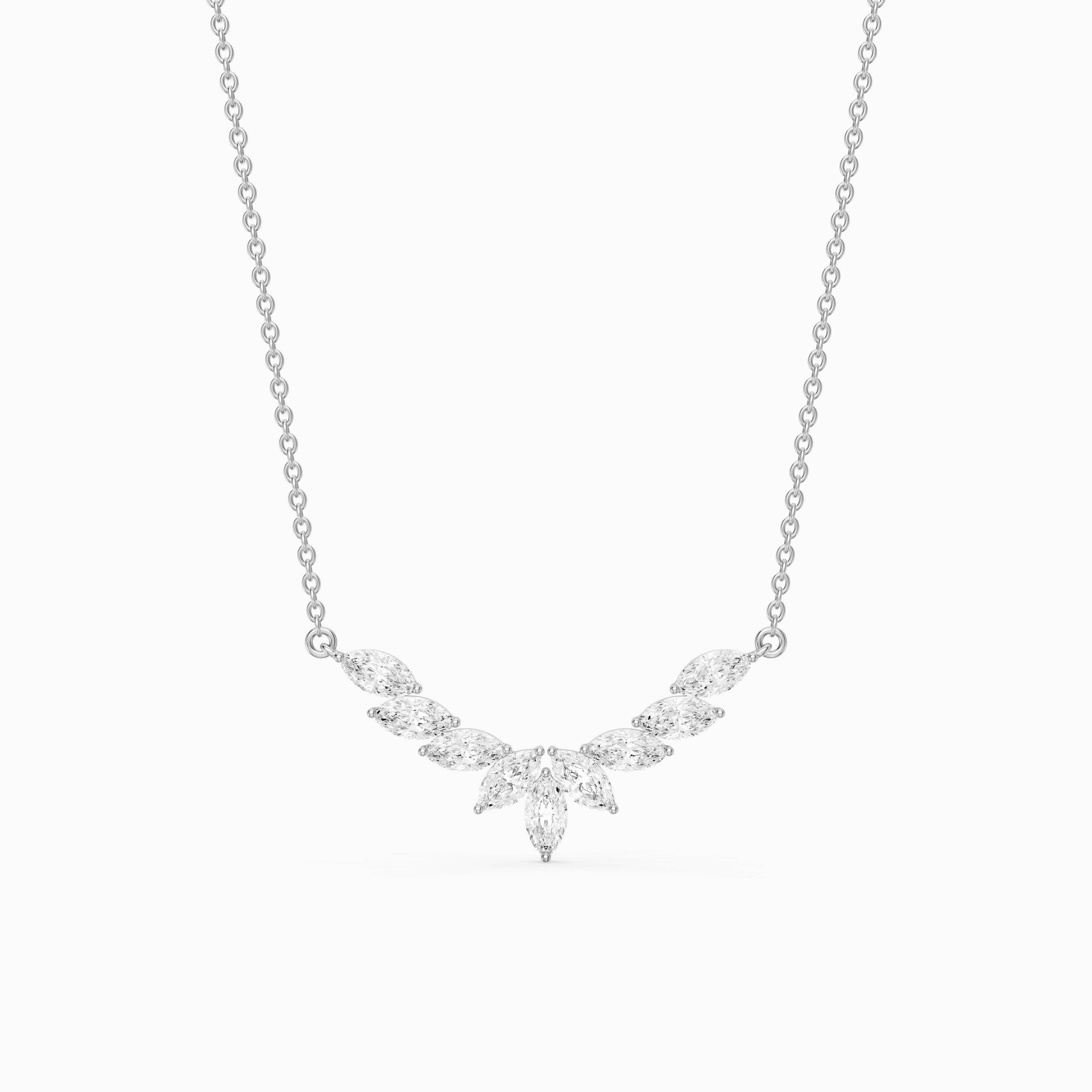 Felicia Marquise Lab Grown Diamond Chevron Necklace