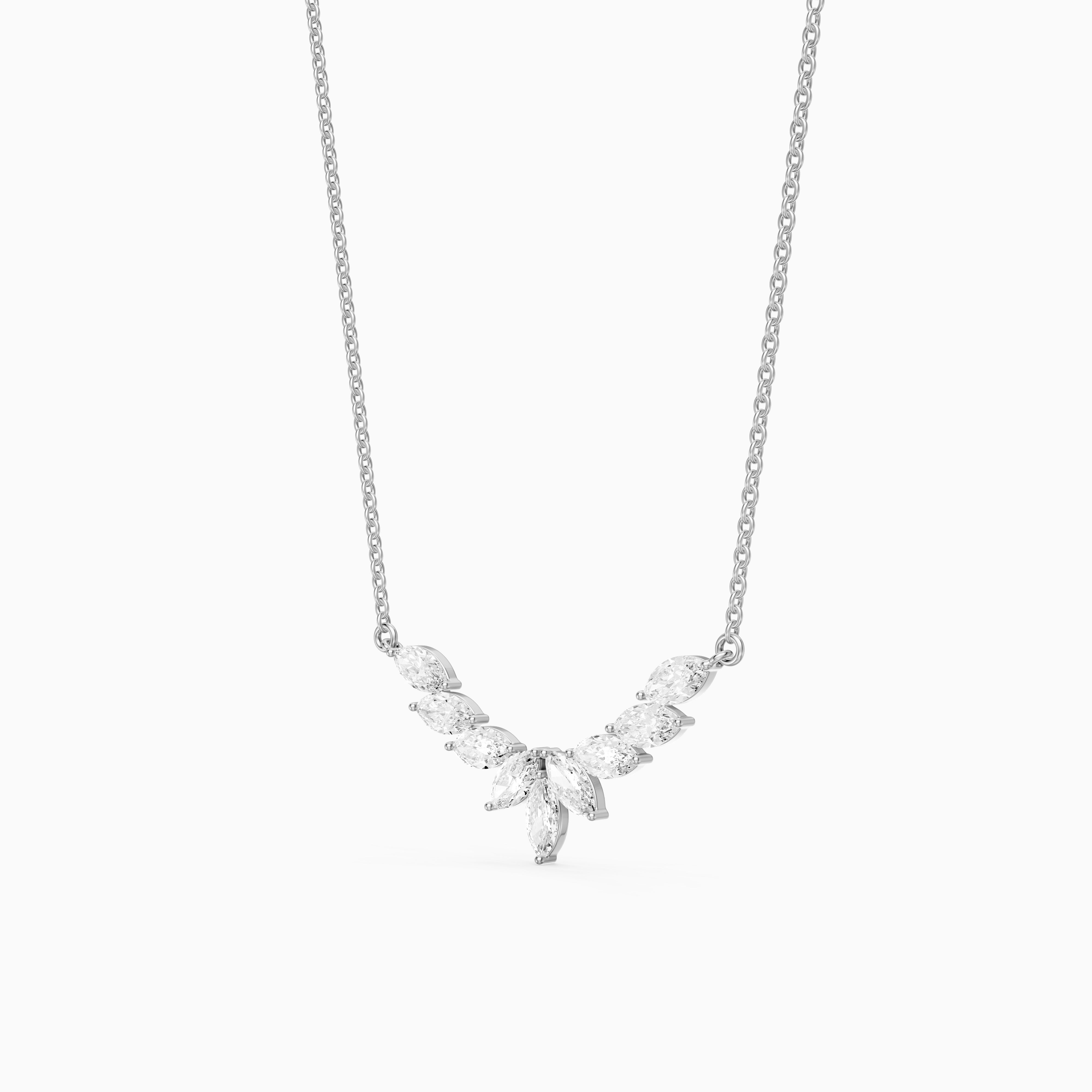 Felicia Marquise Lab Grown Diamond Chevron Necklace