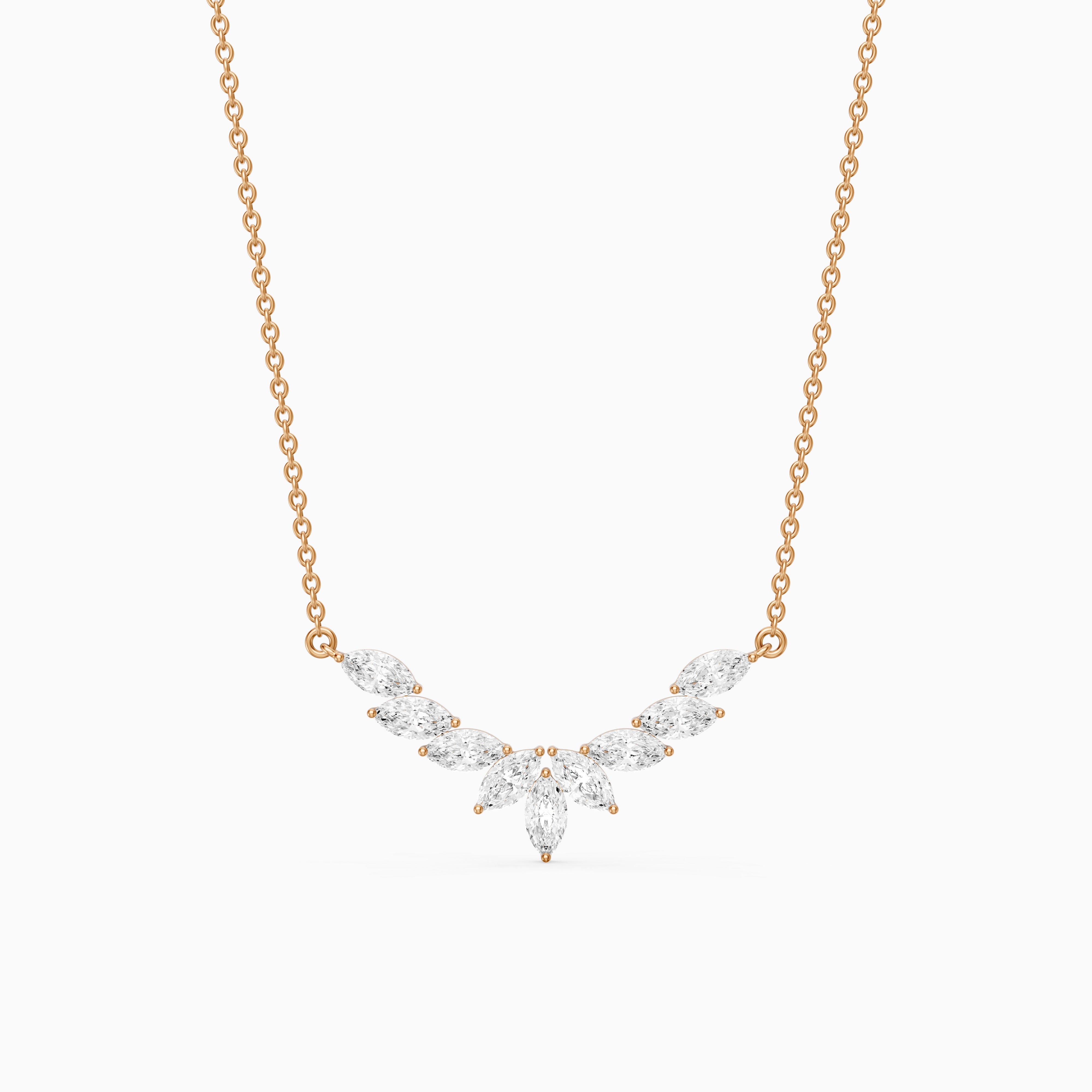 Felicia Marquise Lab Grown Diamond Chevron Necklace