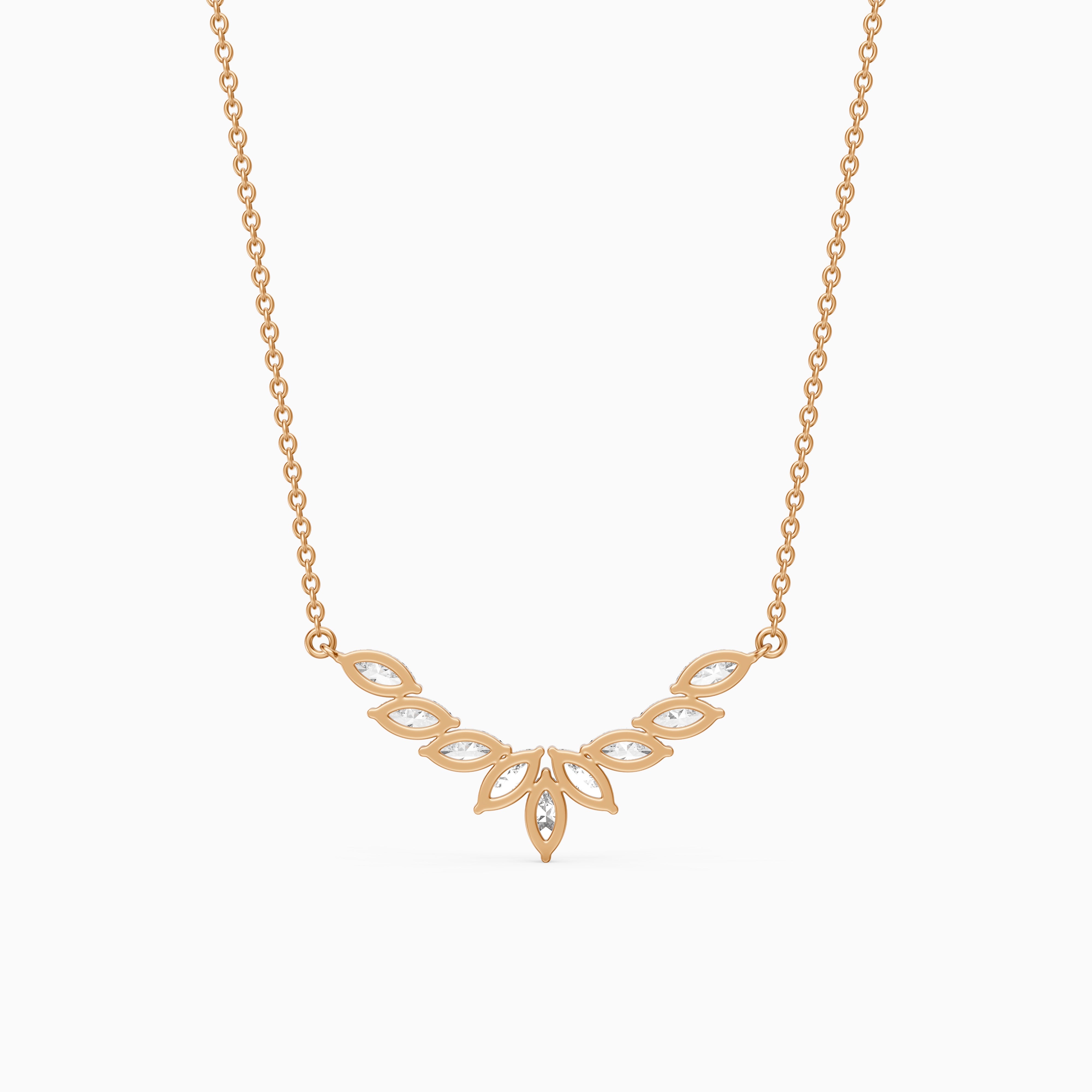 Felicia Marquise Lab Grown Diamond Chevron Necklace