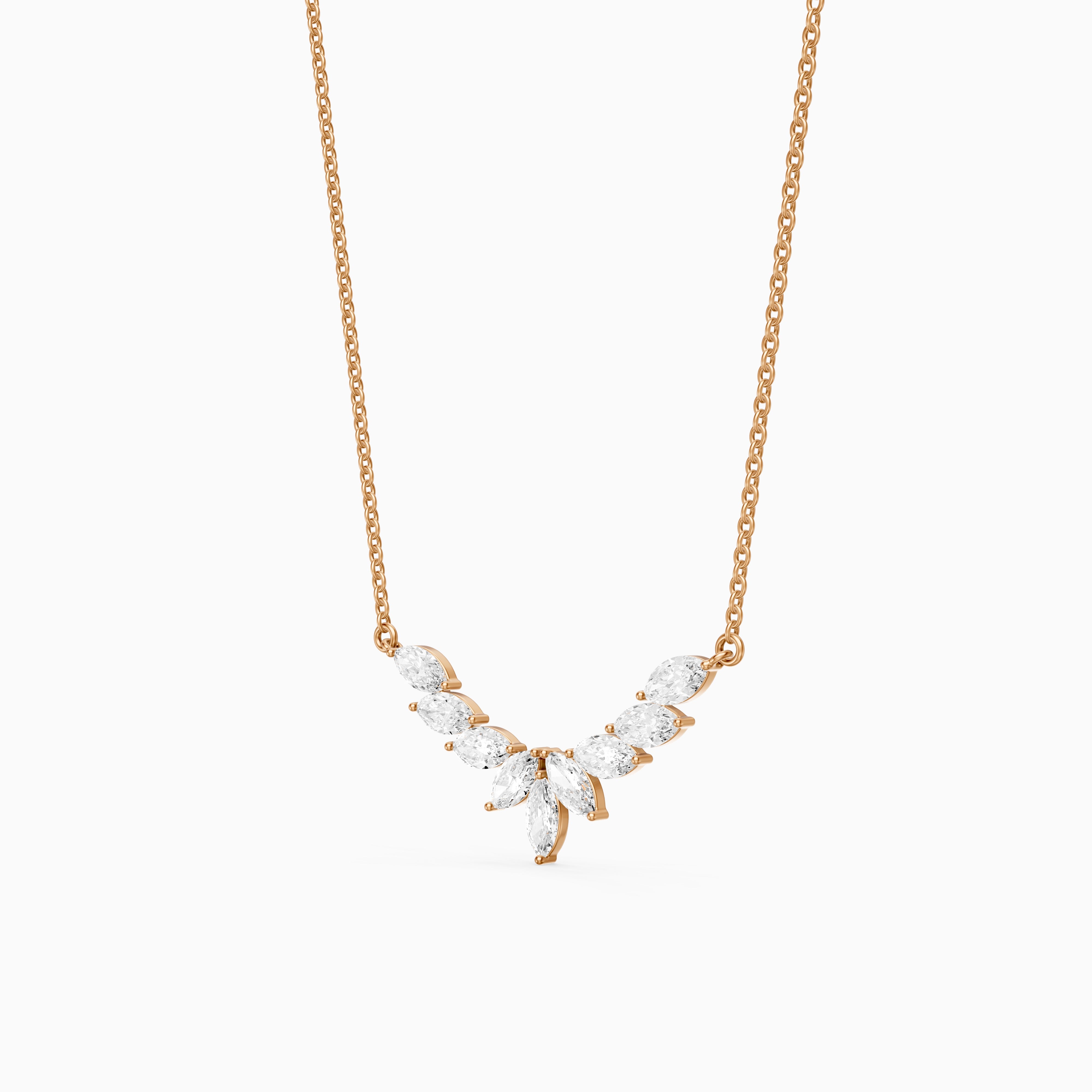 Felicia Marquise Lab Grown Diamond Chevron Necklace