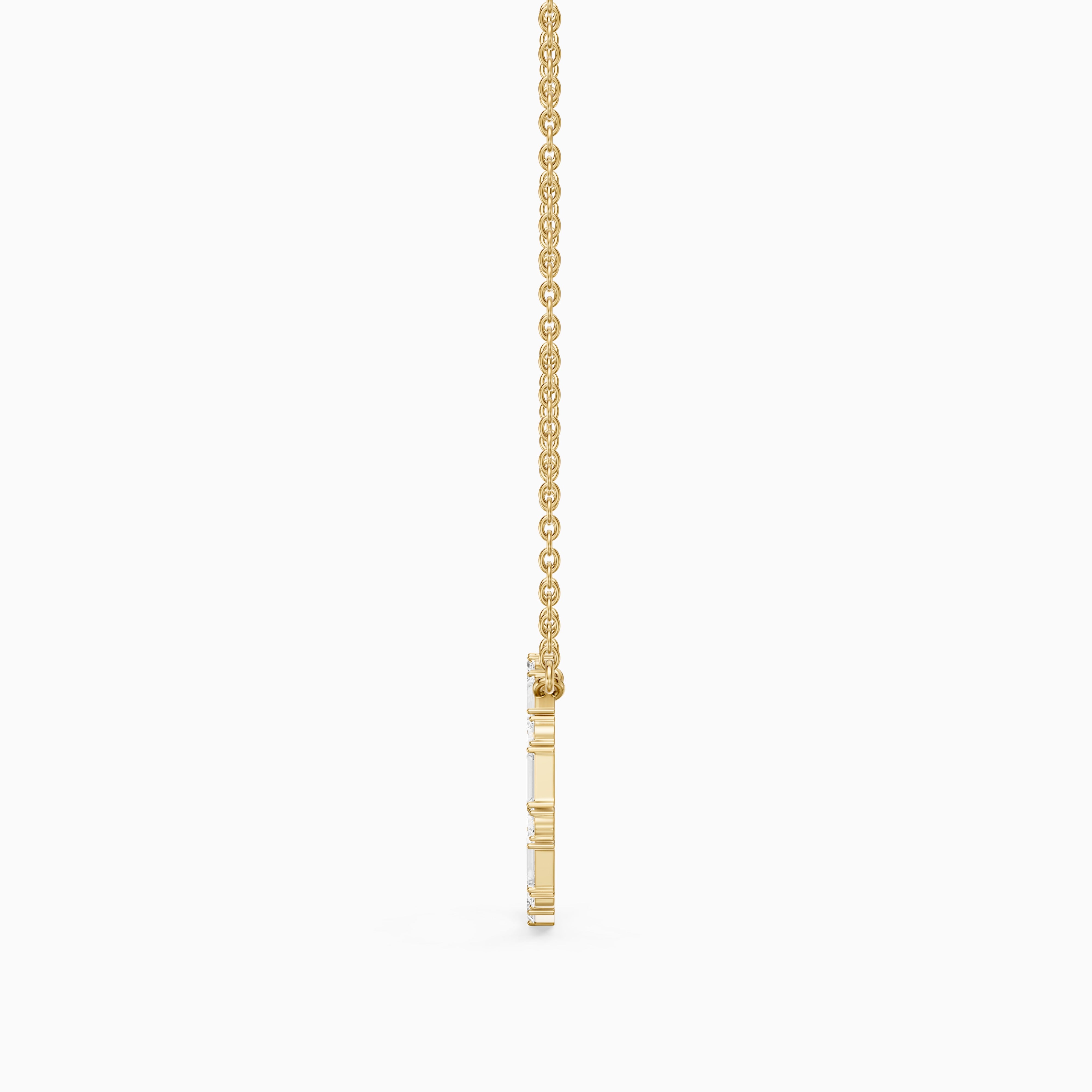 Eira Round and Baguette Lab Grown Diamond Circle Pendant