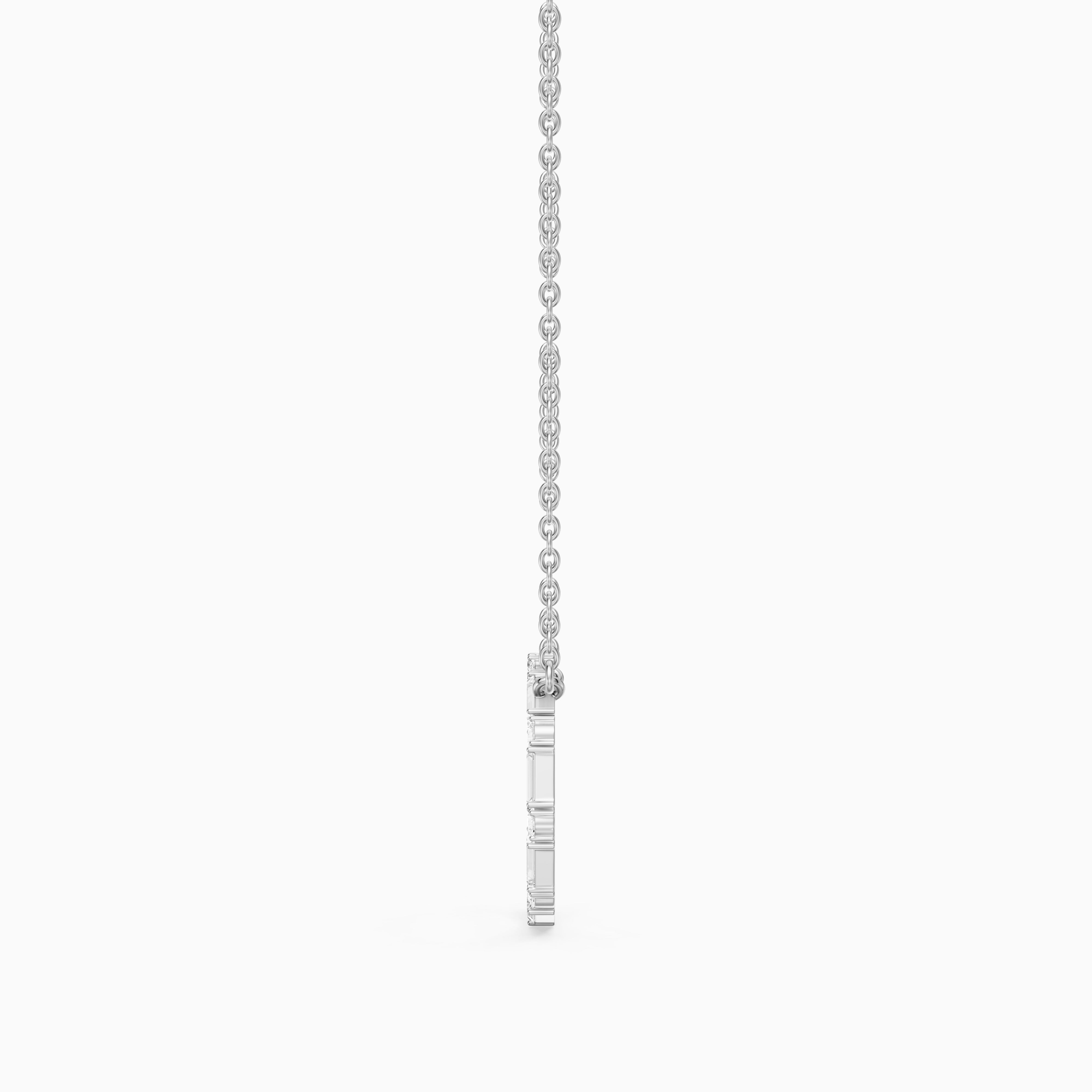 Eira Round and Baguette Lab Grown Diamond Circle Pendant