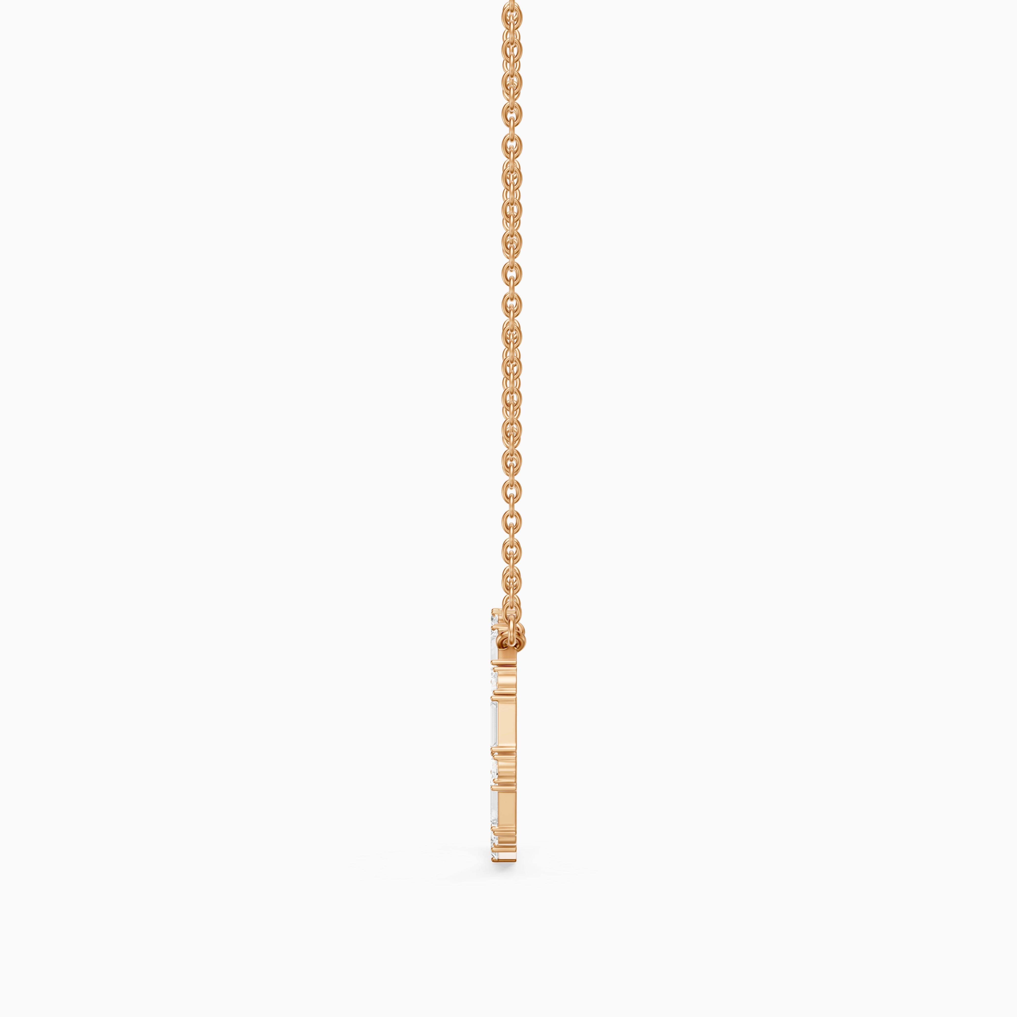 Eira Round and Baguette Lab Grown Diamond Circle Pendant
