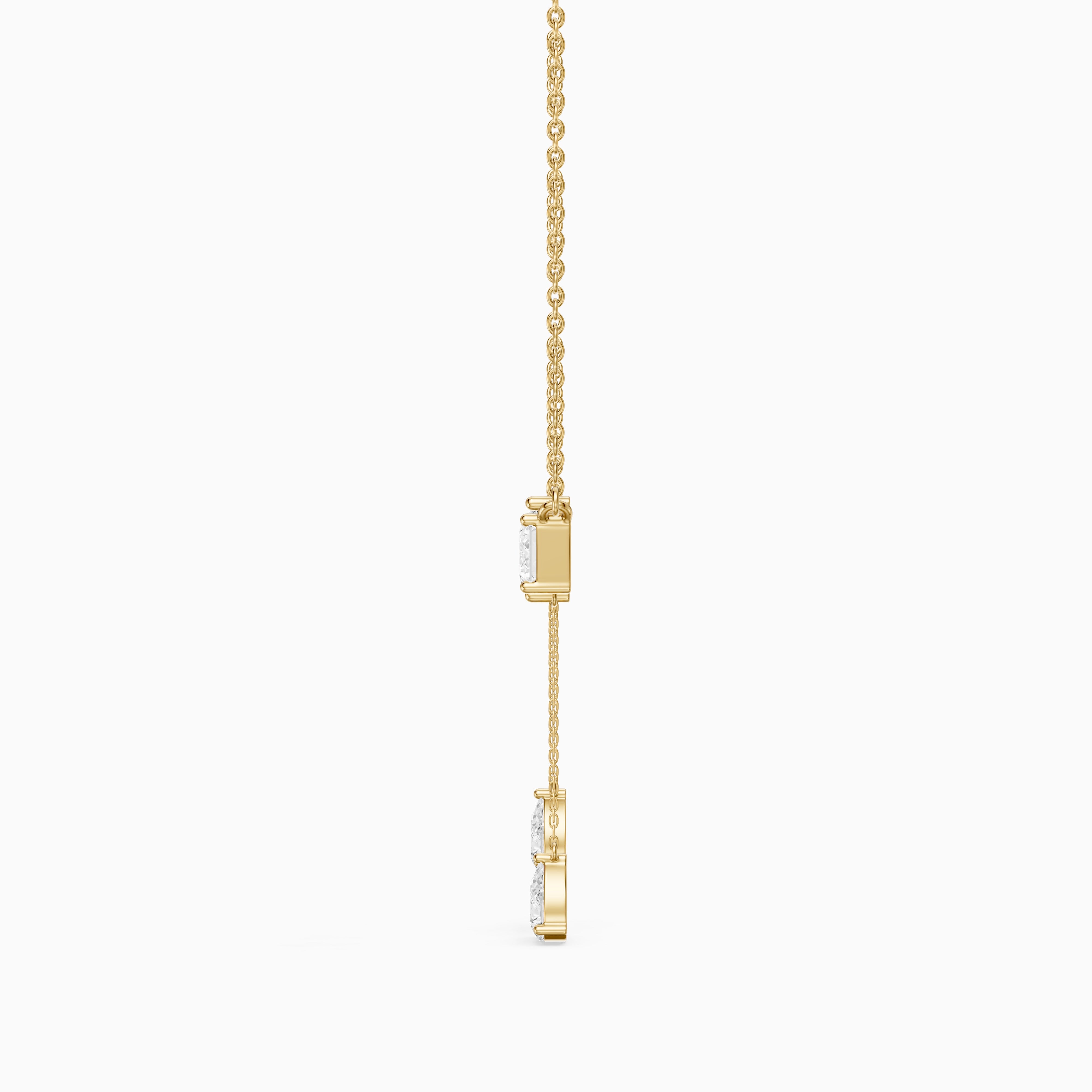 Flora Pear and Emerald Cut Lab Grown Diamond Tassel Necklace
