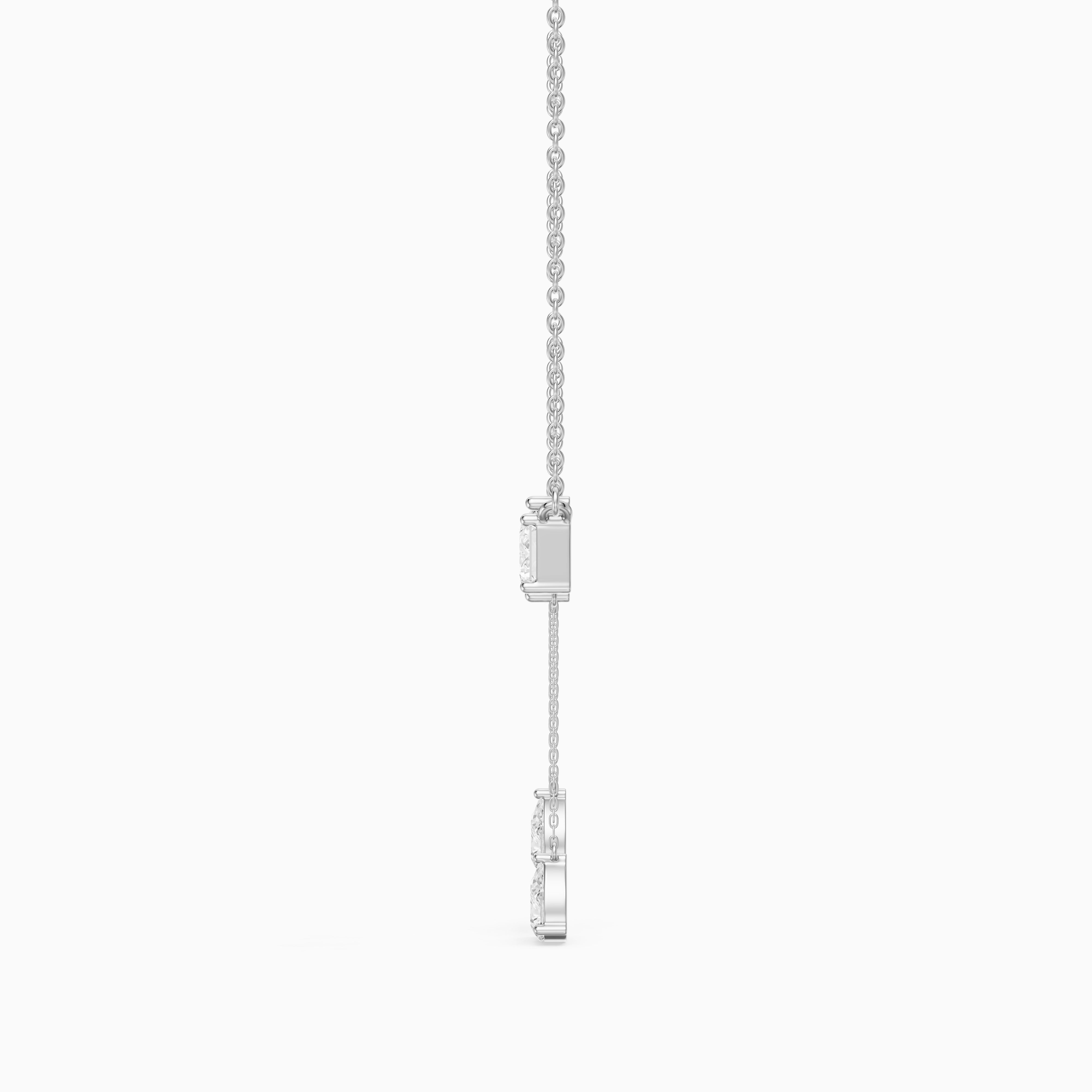 Flora Pear and Emerald Cut Lab Grown Diamond Tassel Necklace