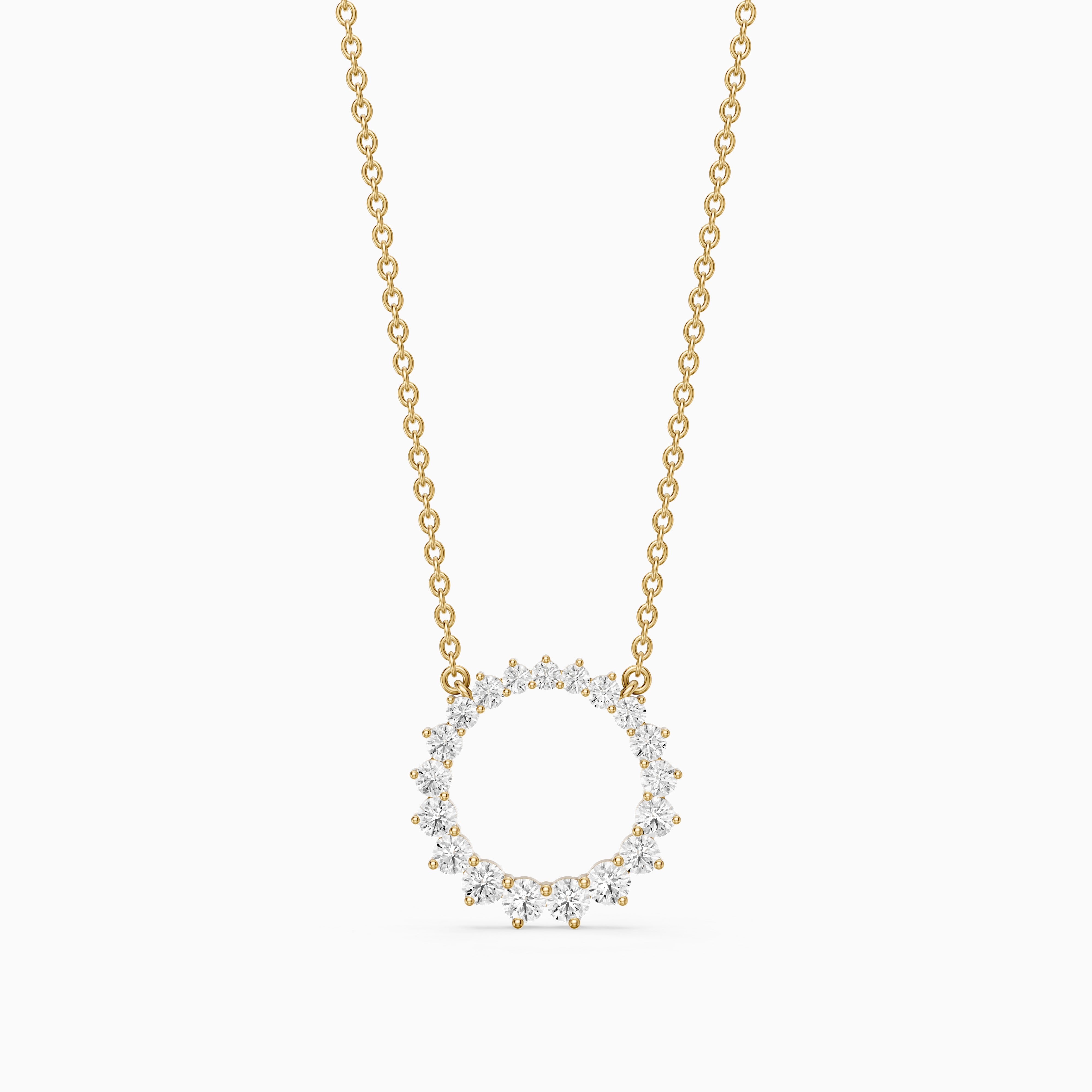 Dolcie Graduated Round Lab Grown Diamond Circle Pendant